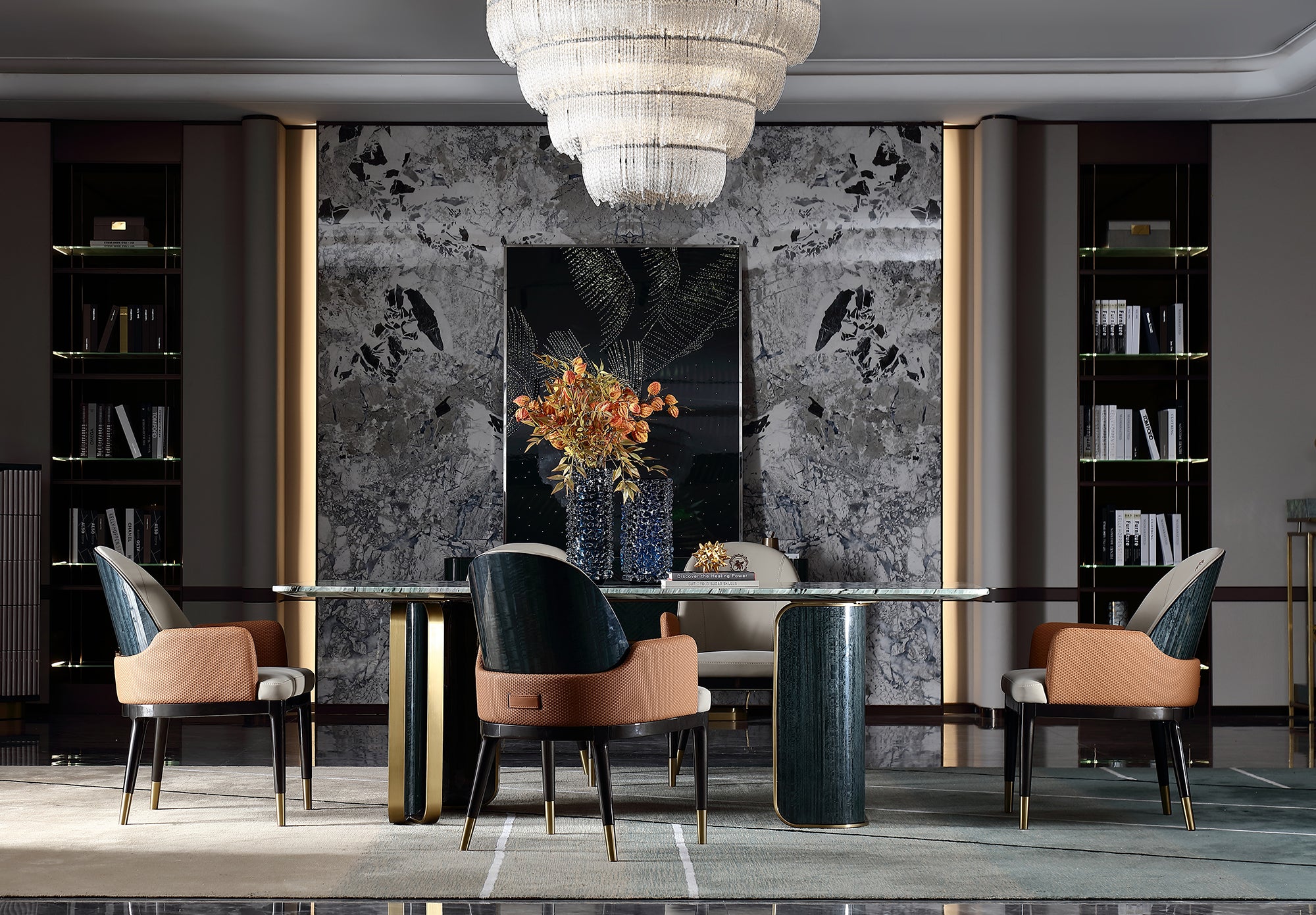 ADILIVE Marble Top Dining Table