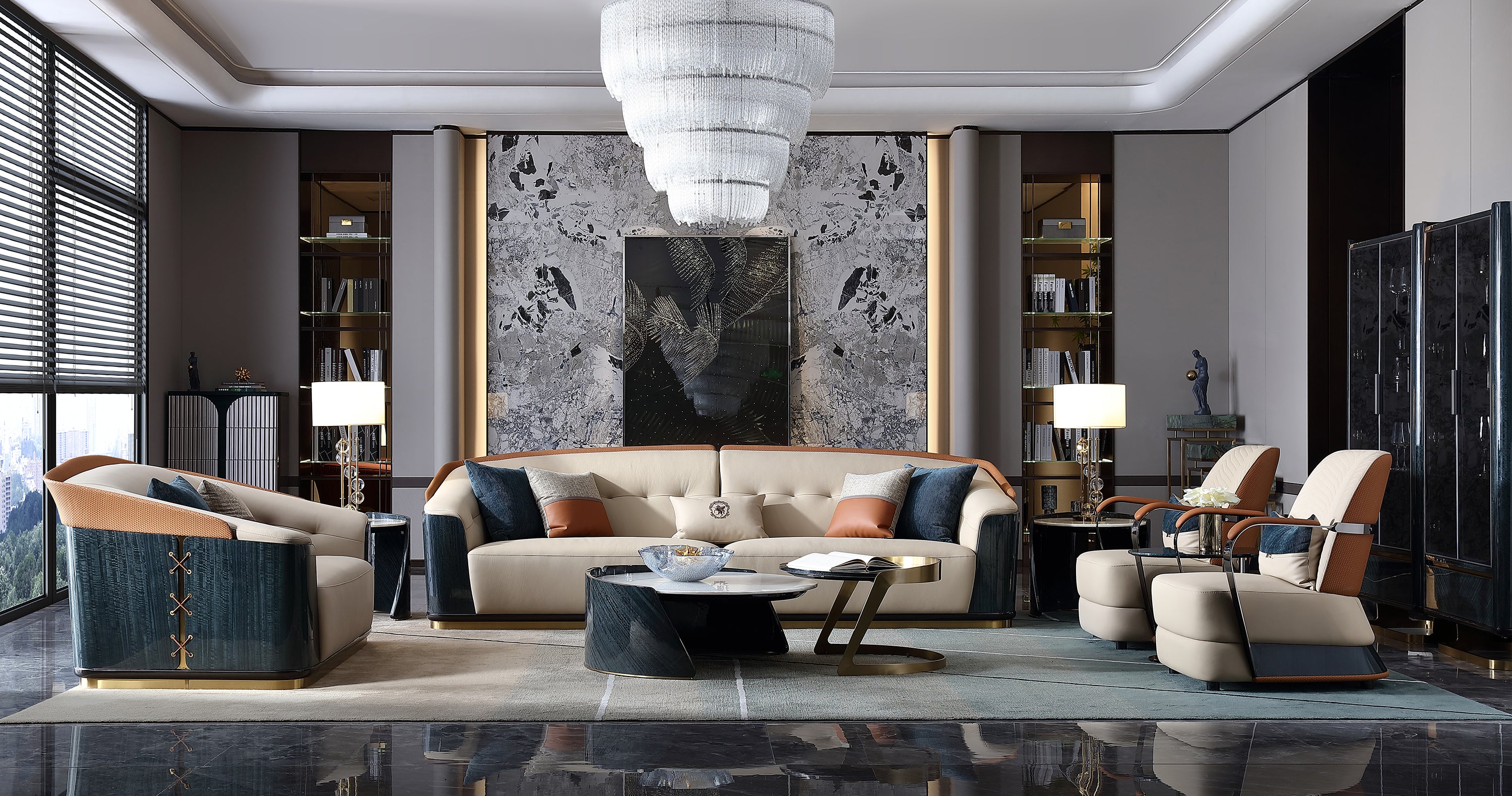 ADILIVE Subtle-Tufted Straight Sofa