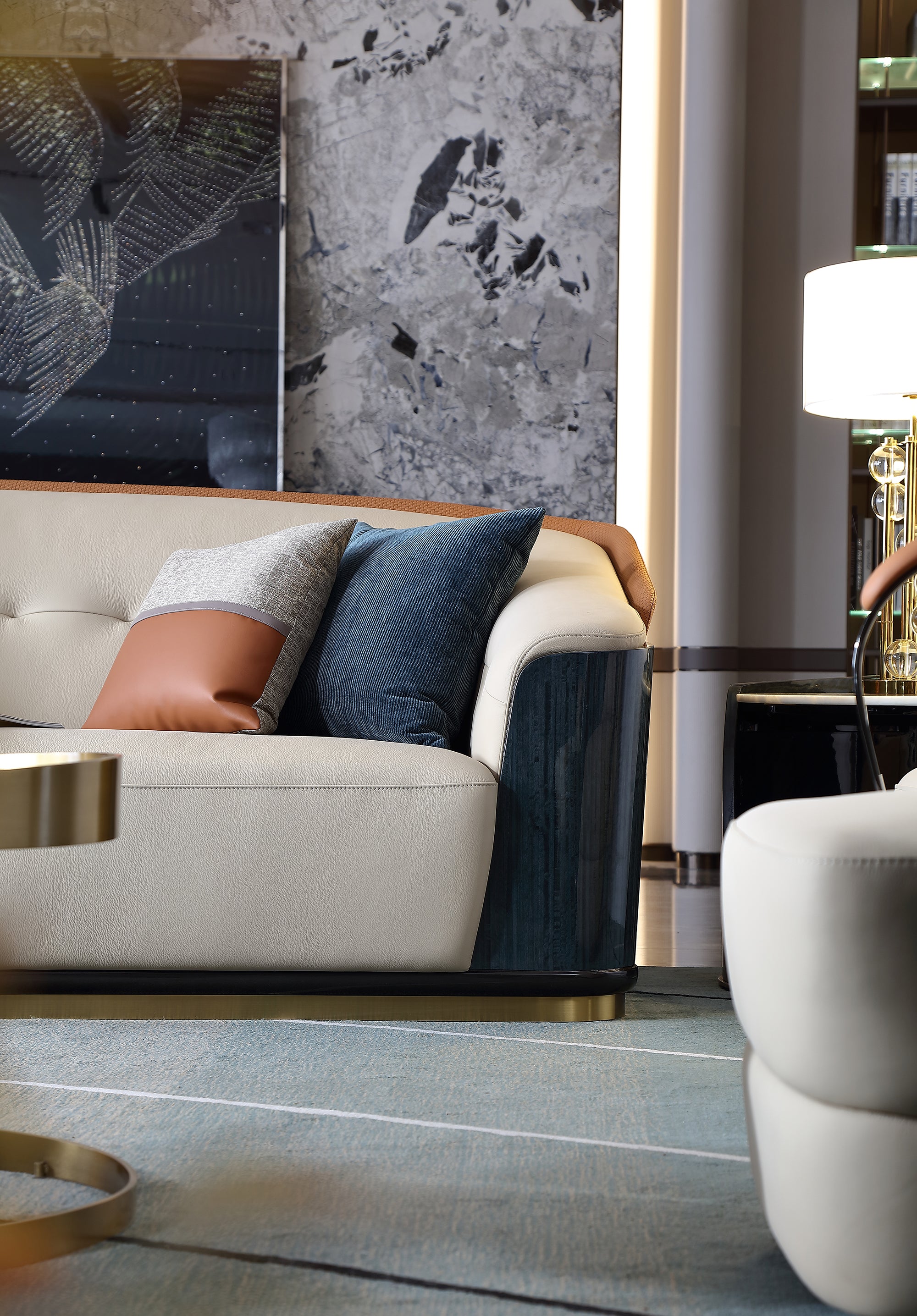 ADILIVE Subtle-Tufted Straight Sofa