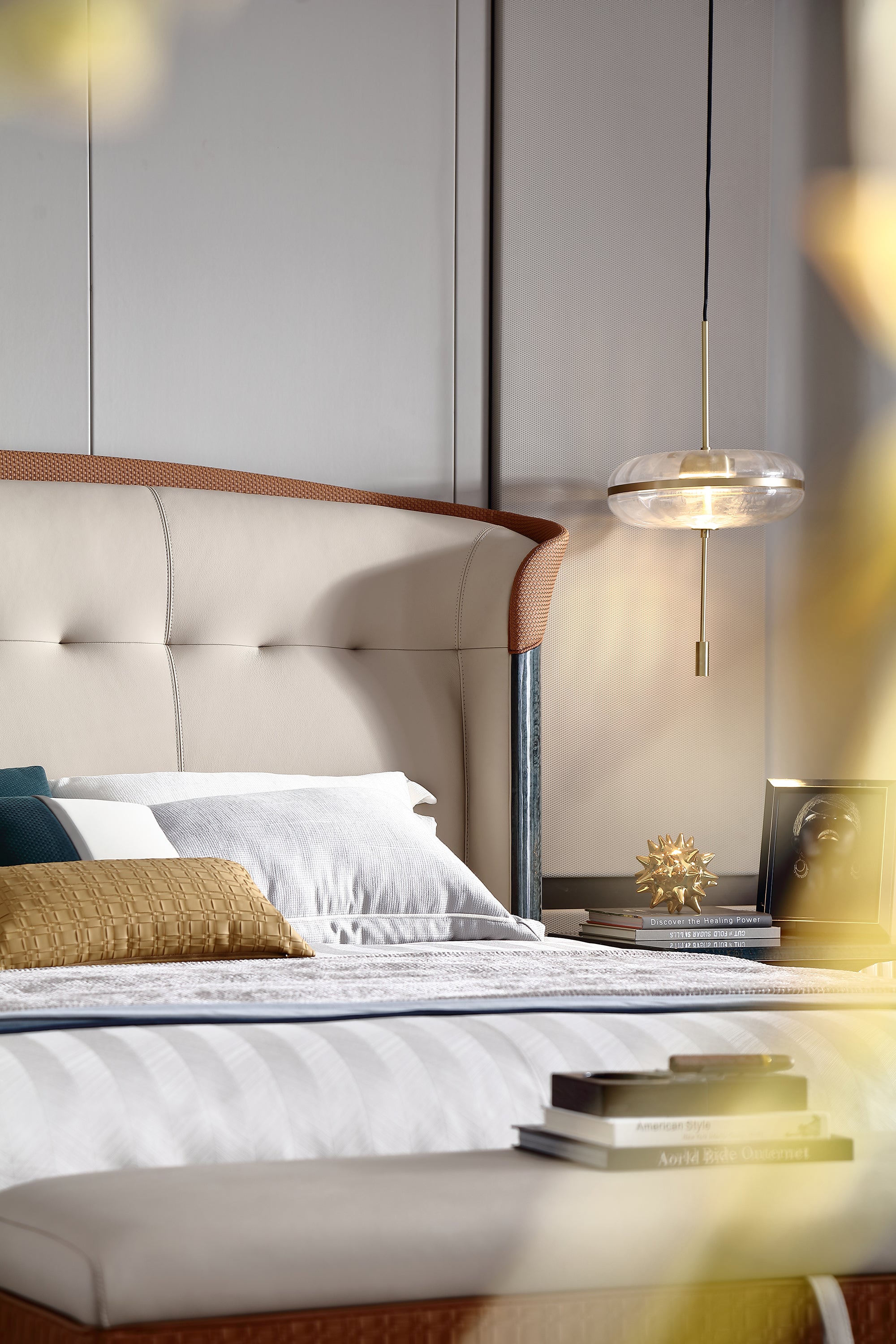 ADILIVE Leather Upholstered Bed