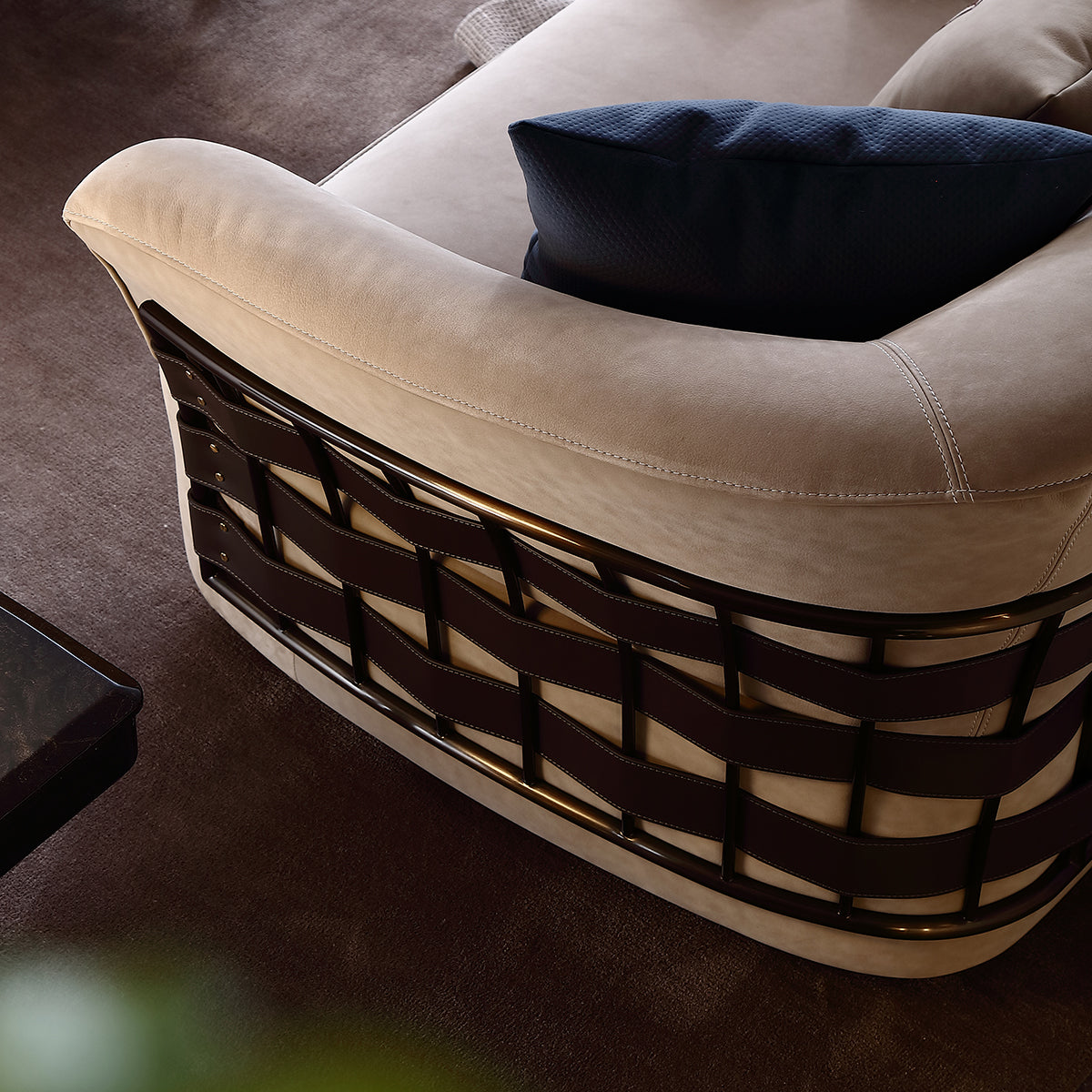 FFONCHI Woven-Back Nubuck Sofa