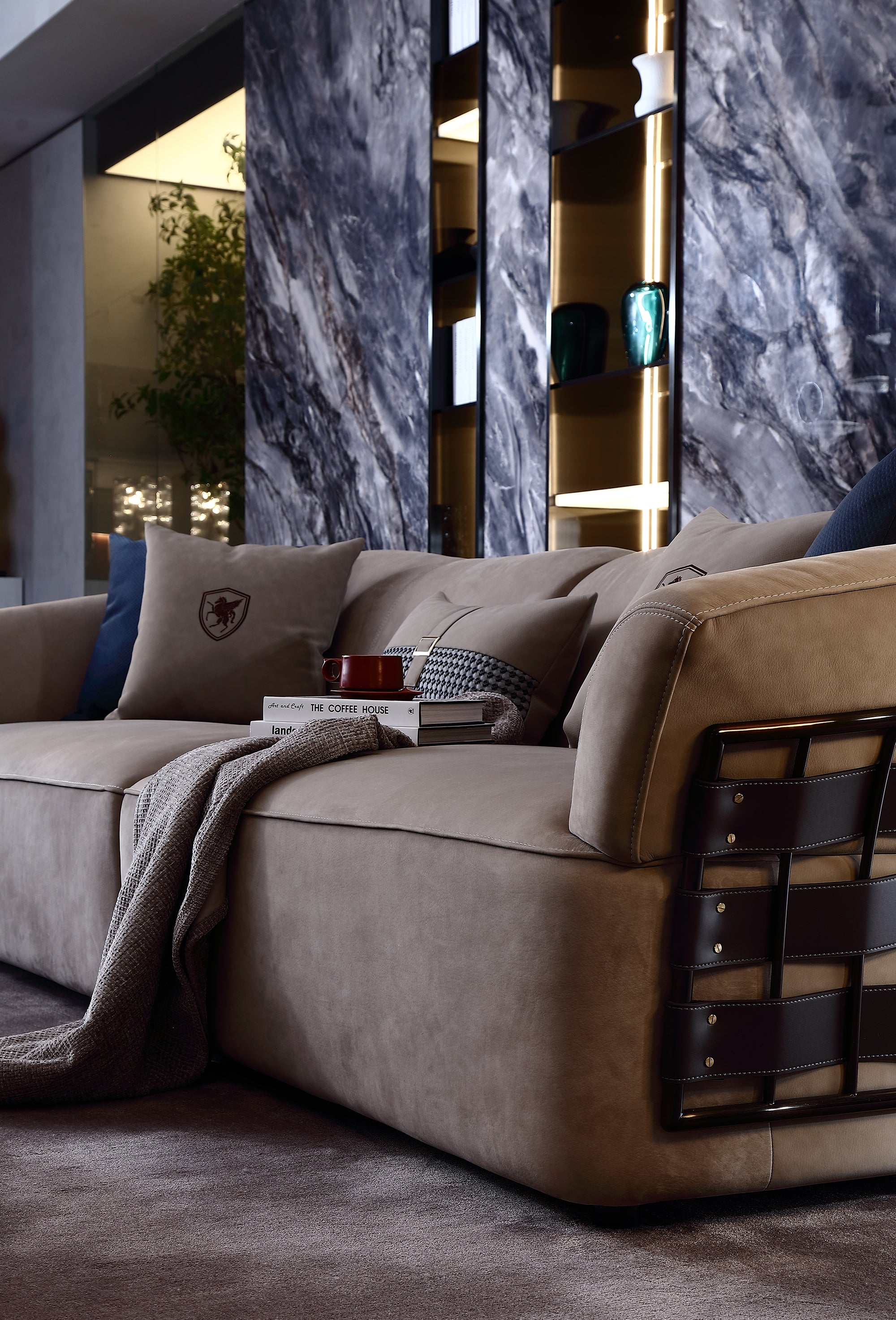 FFONCHI Woven-Back Nubuck Sofa