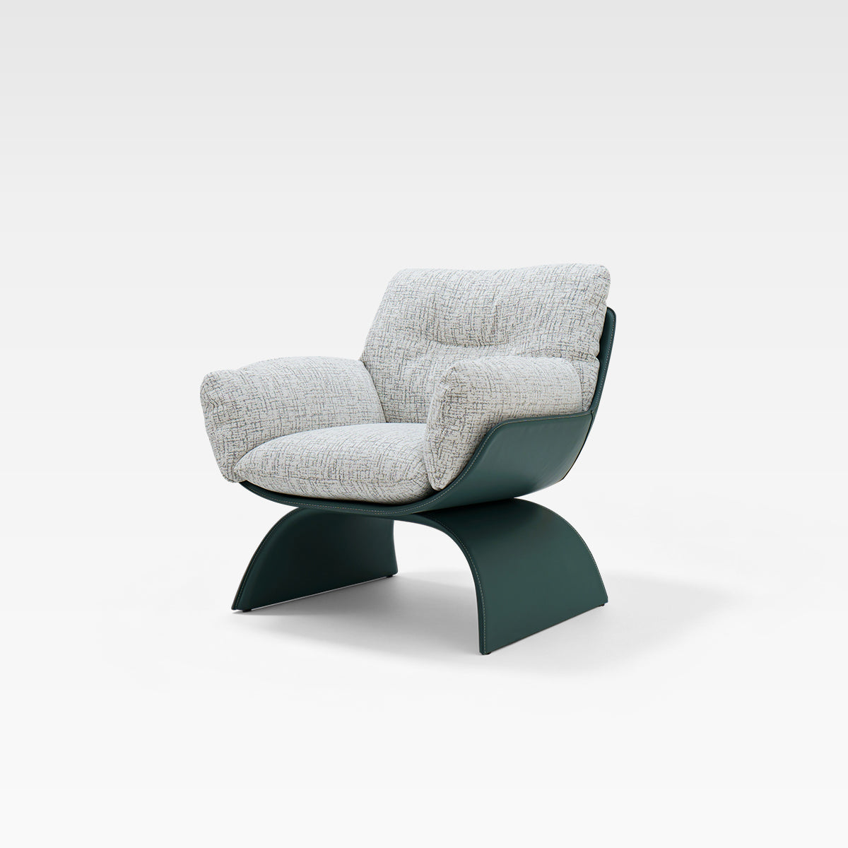 HOTTOP Leather & Fabric Accent Lounge Chair