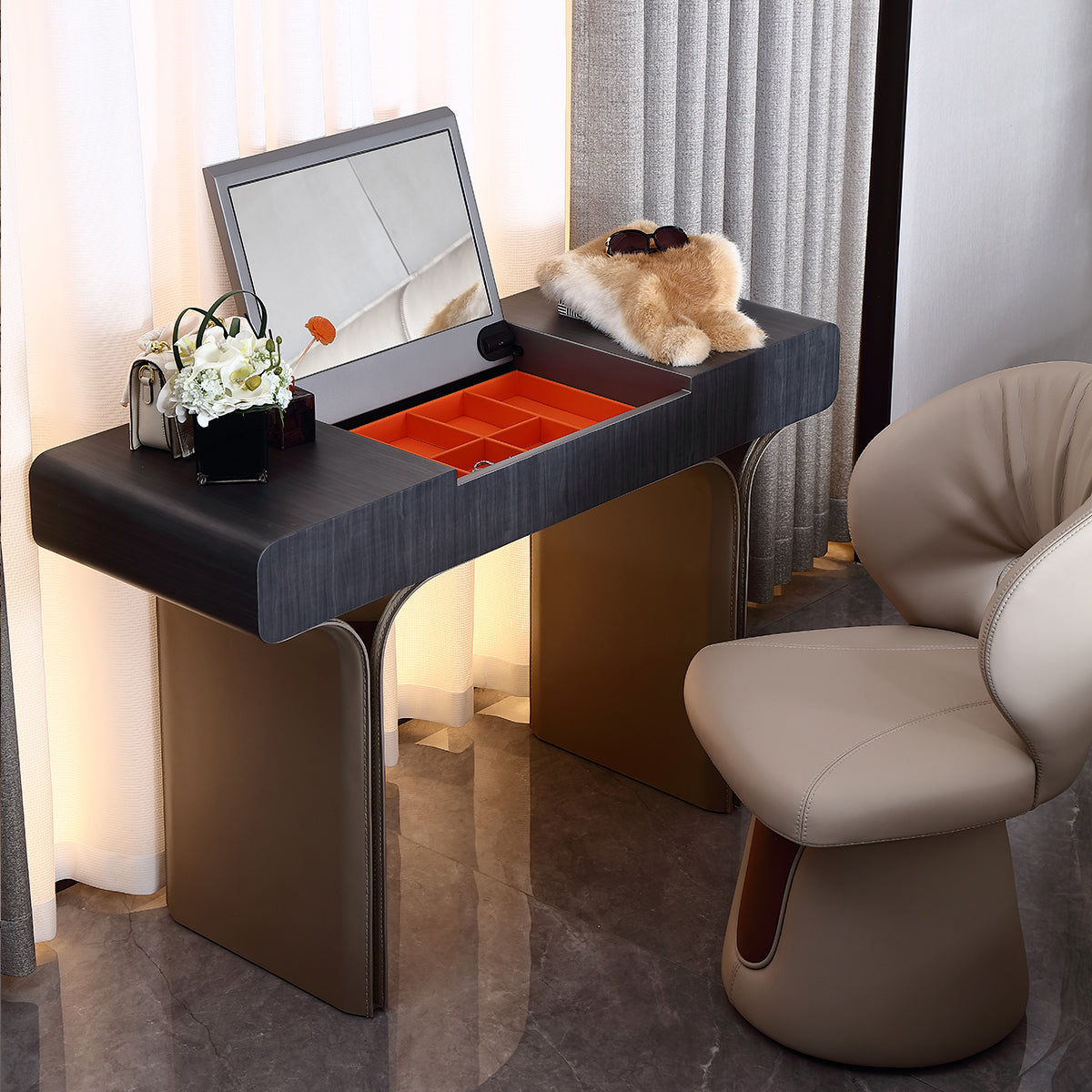 HOTTOP Flip-Top Vanity Table