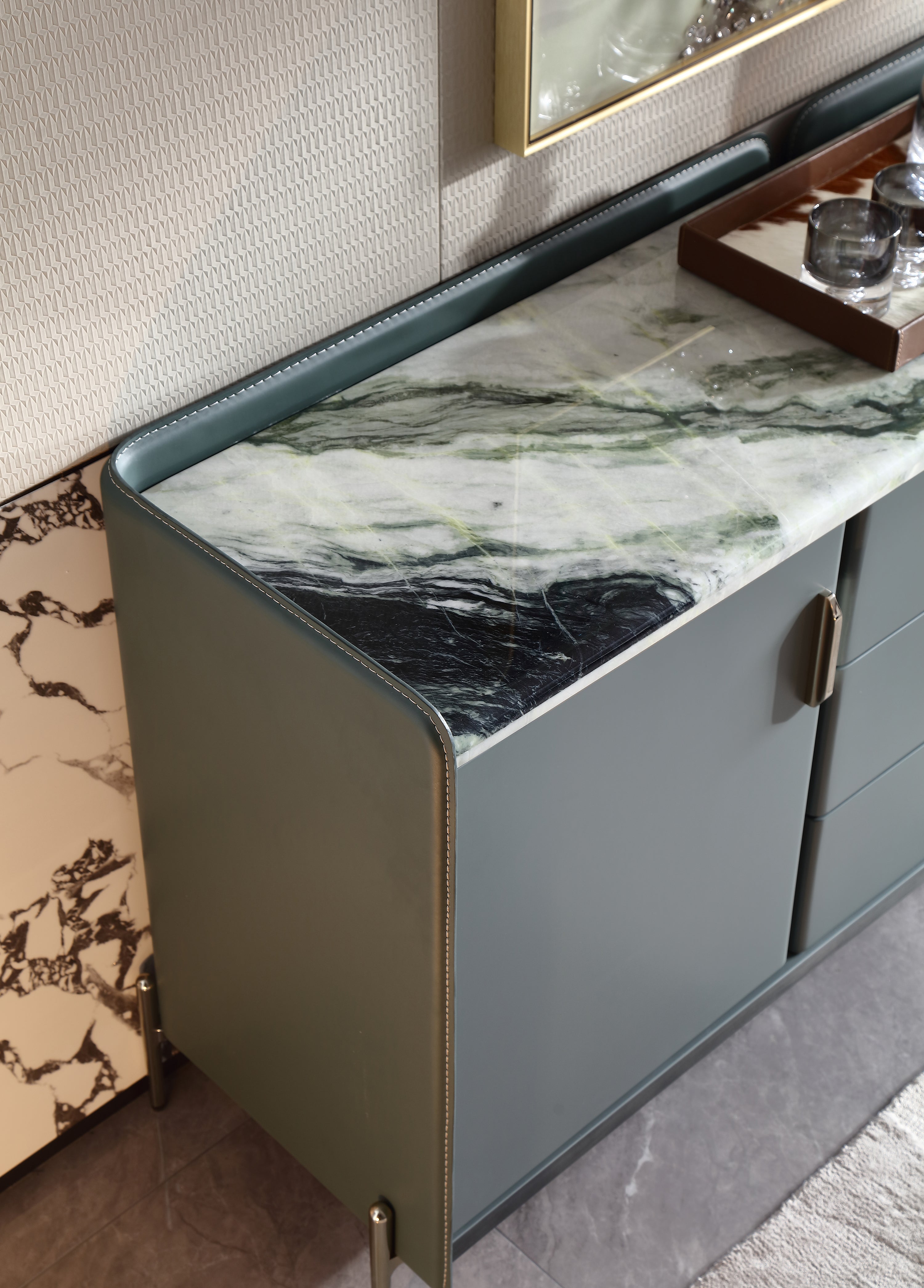 HOTTOP Marble Top Sideboard