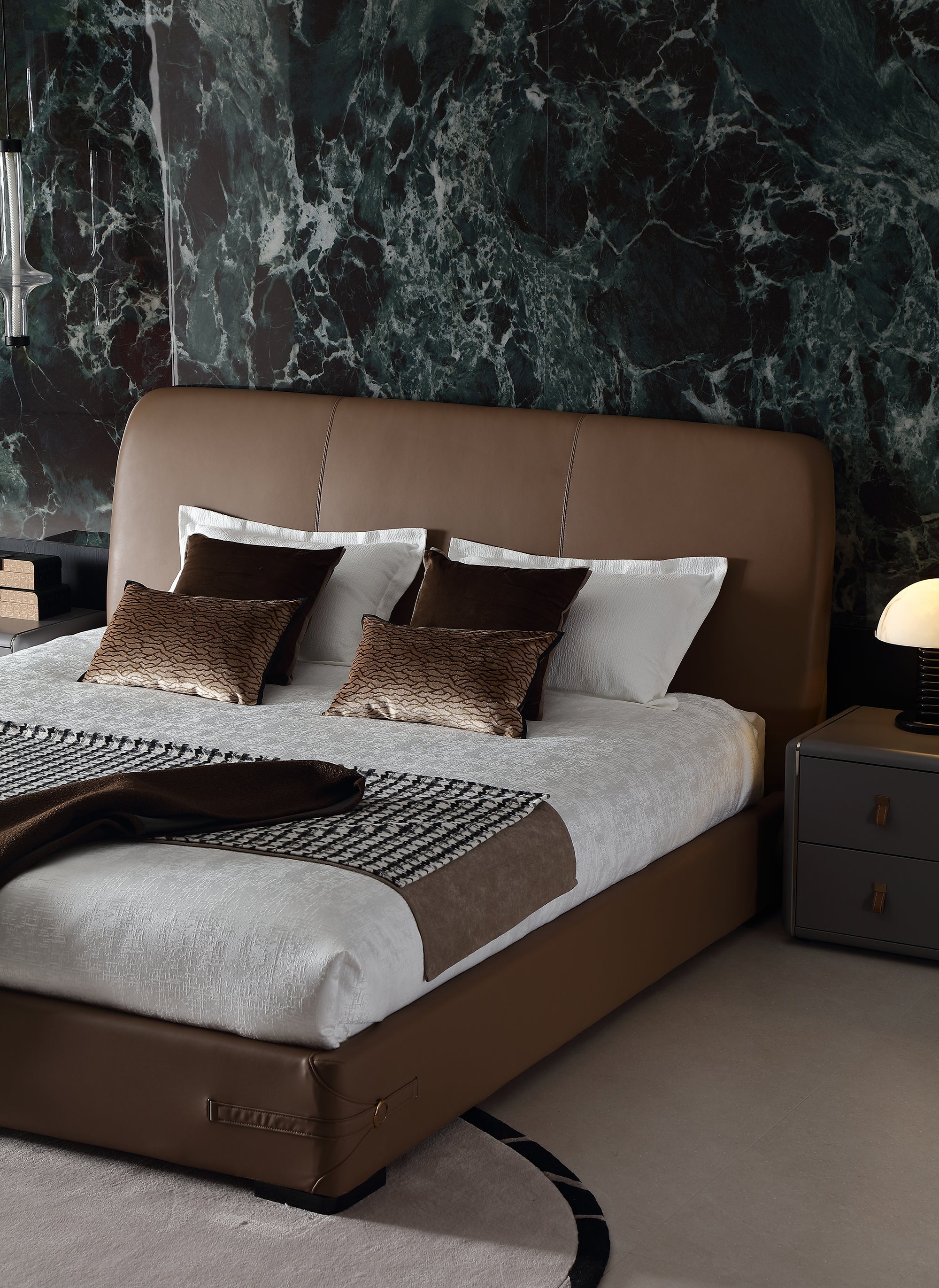 KALMIA Leather Upholstered Bed