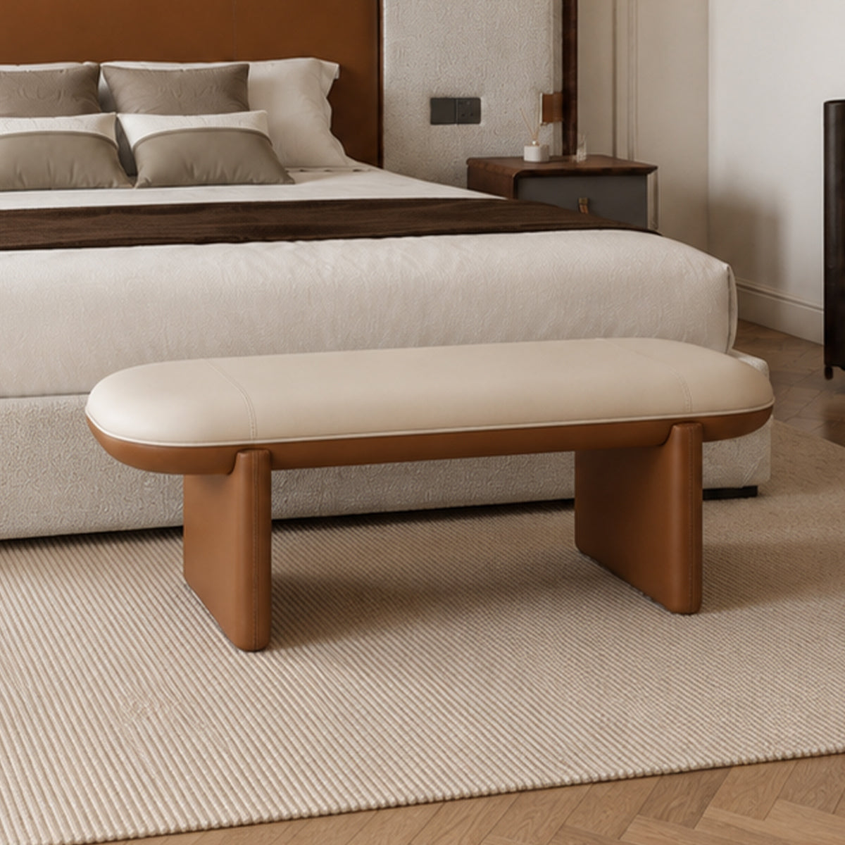 KALMIA Leather Bedroom Bench