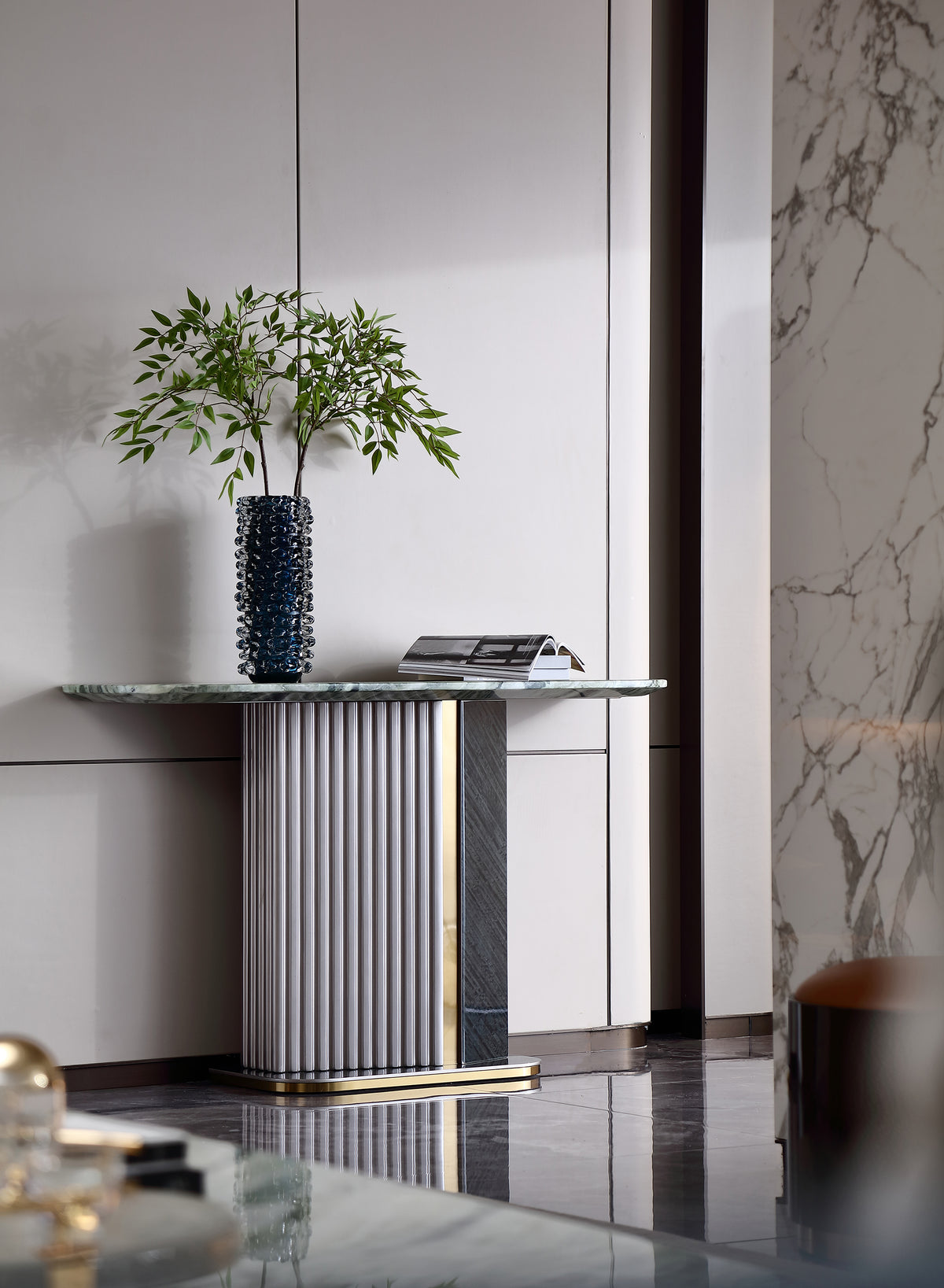 ADILIVE Marble Top Console Table