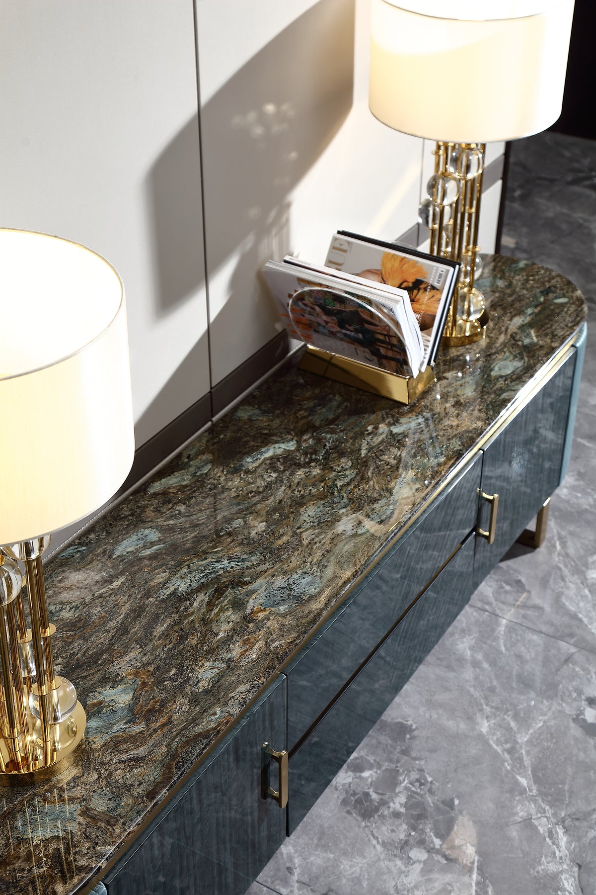 ADILIVE Marble Top Media Console