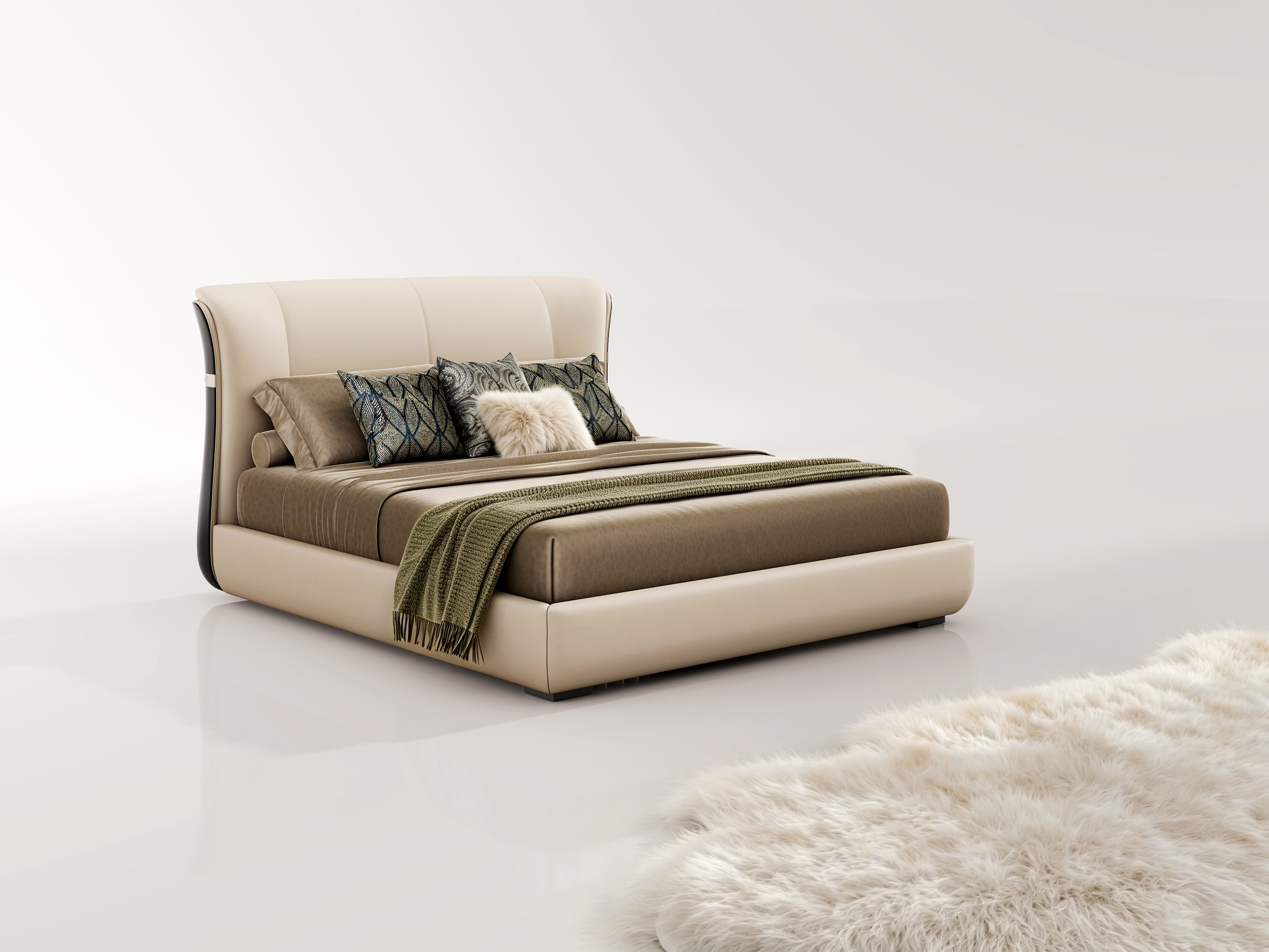 EBONY Leather Upholstered Bed