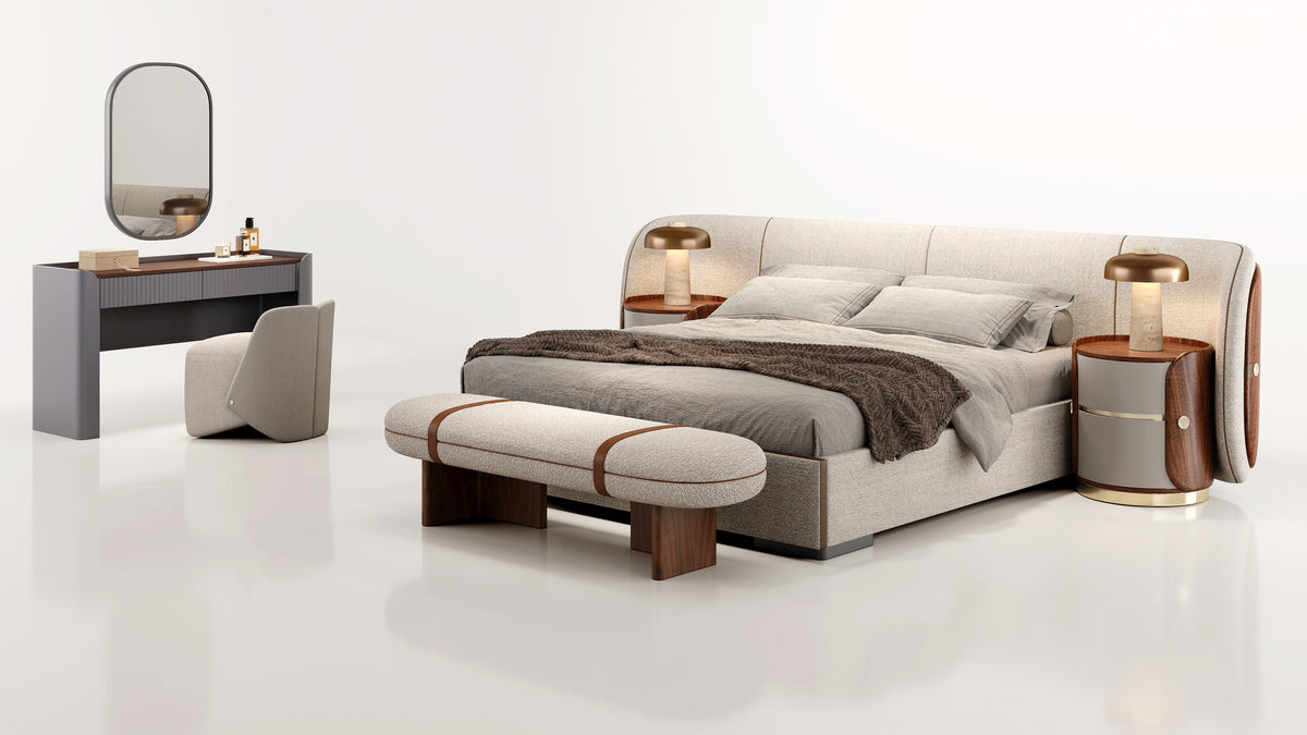 KALMIA Fabric Bedroom Bench