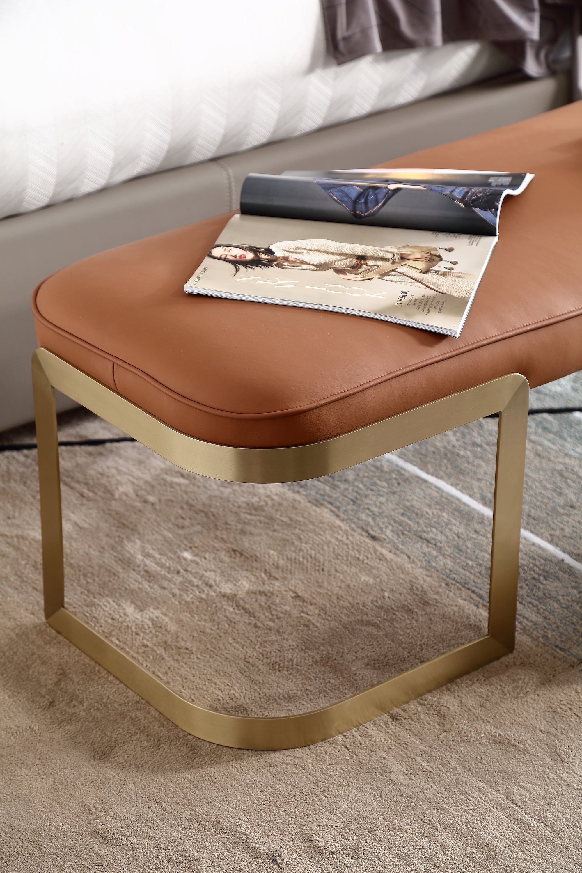 ADILIVE Leather Bedroom Bench