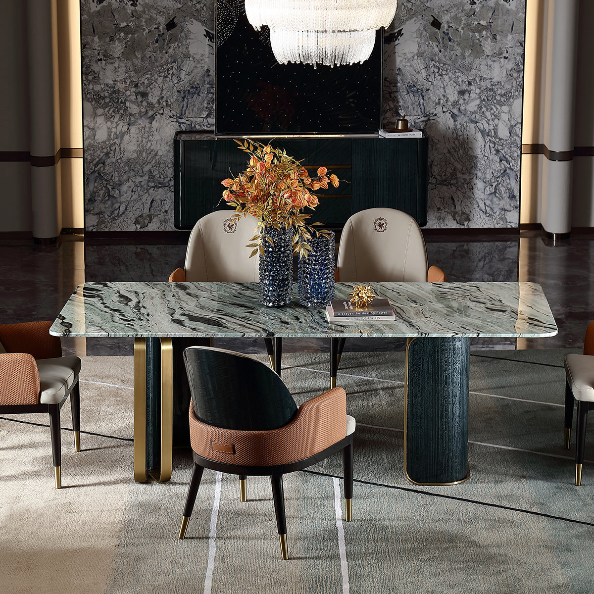 ADILIVE Marble Top Dining Table