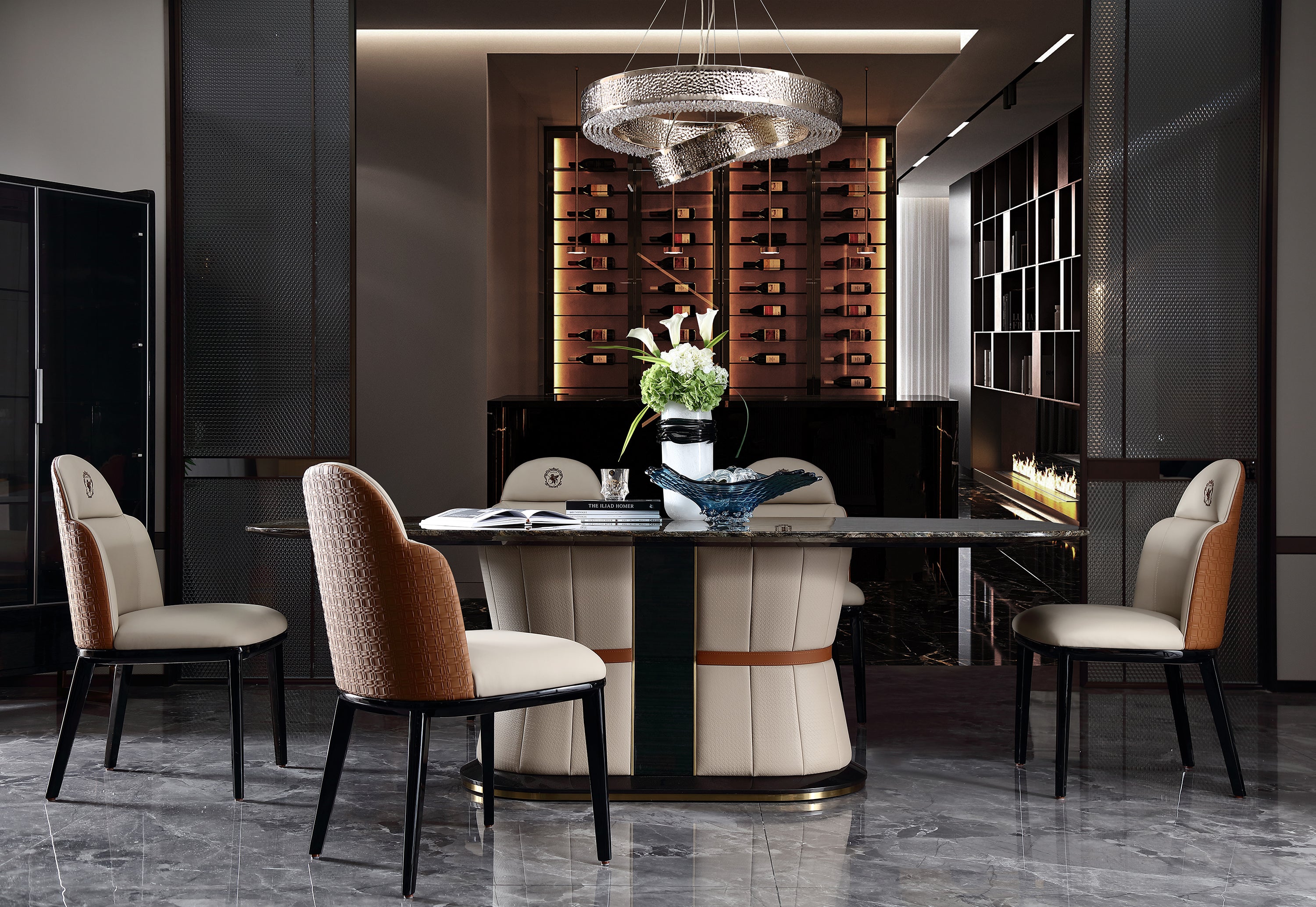 ADILIVE Marble Top Dining Table
