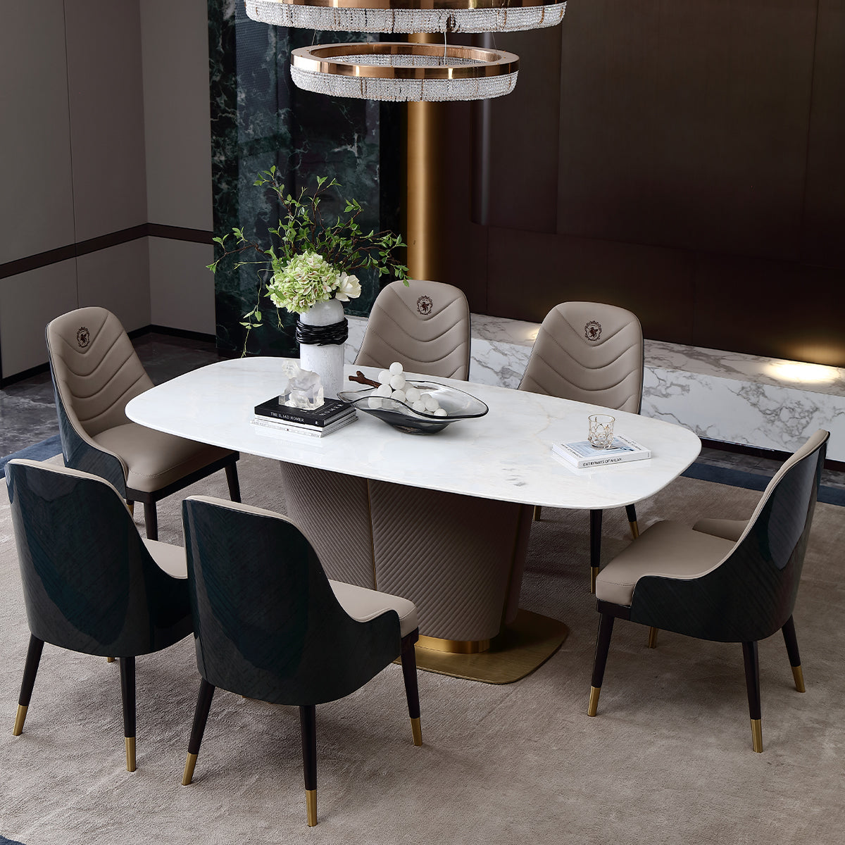 ADILIVE Marble Top Dining Table