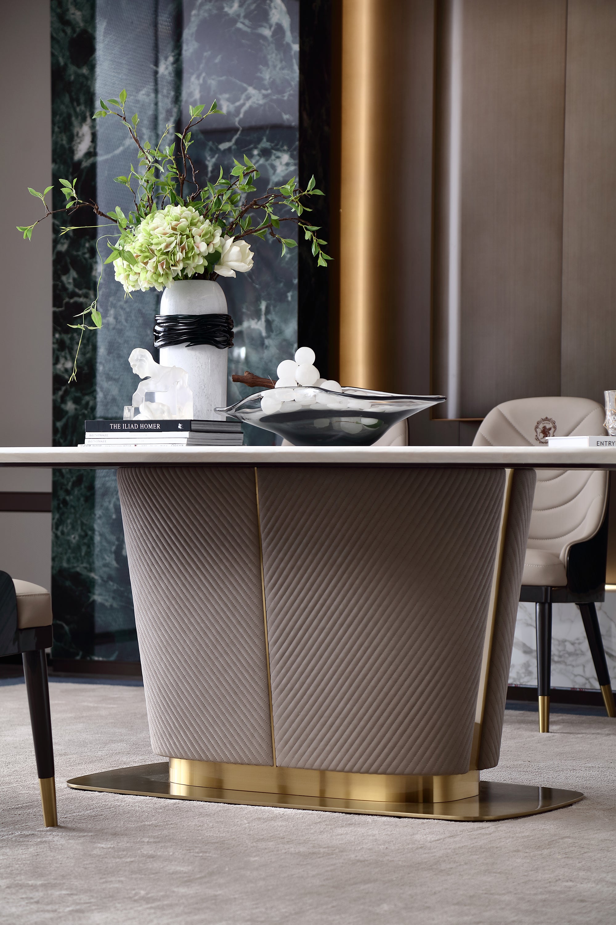 ADILIVE Marble Top Dining Table
