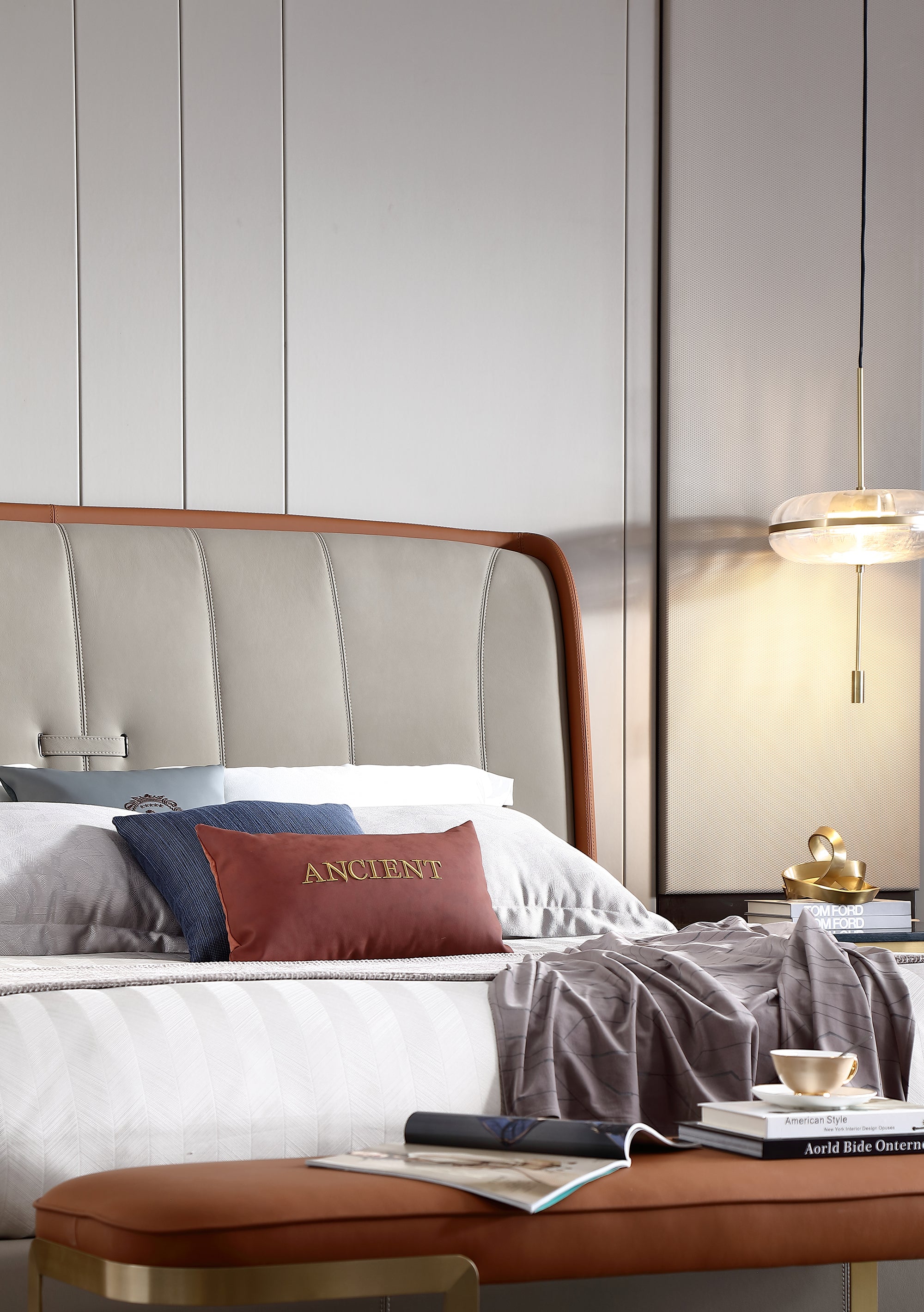 ADILIVE Leather Upholstered Bed