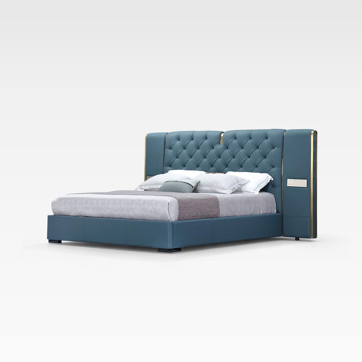 ADILIVE Integrated-Power Extended Headboard Bed