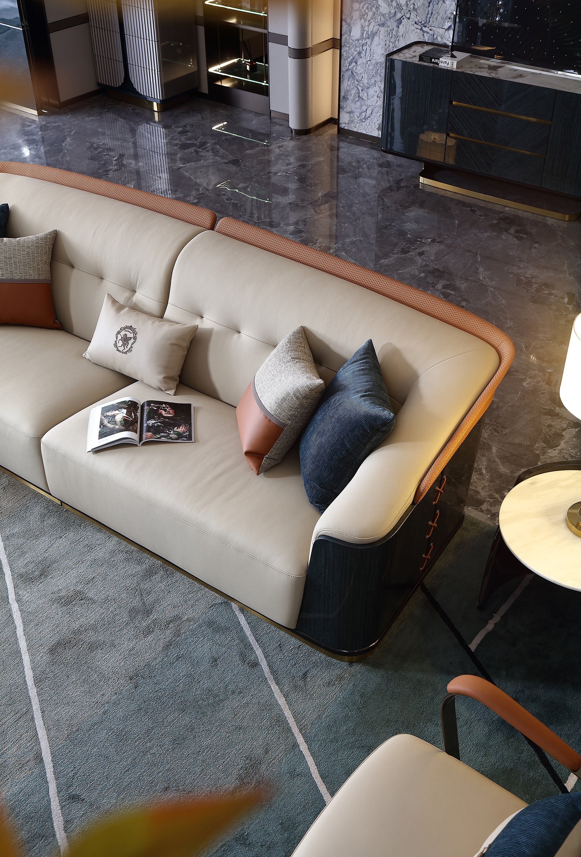 ADILIVE Subtle-Tufted Straight Sofa