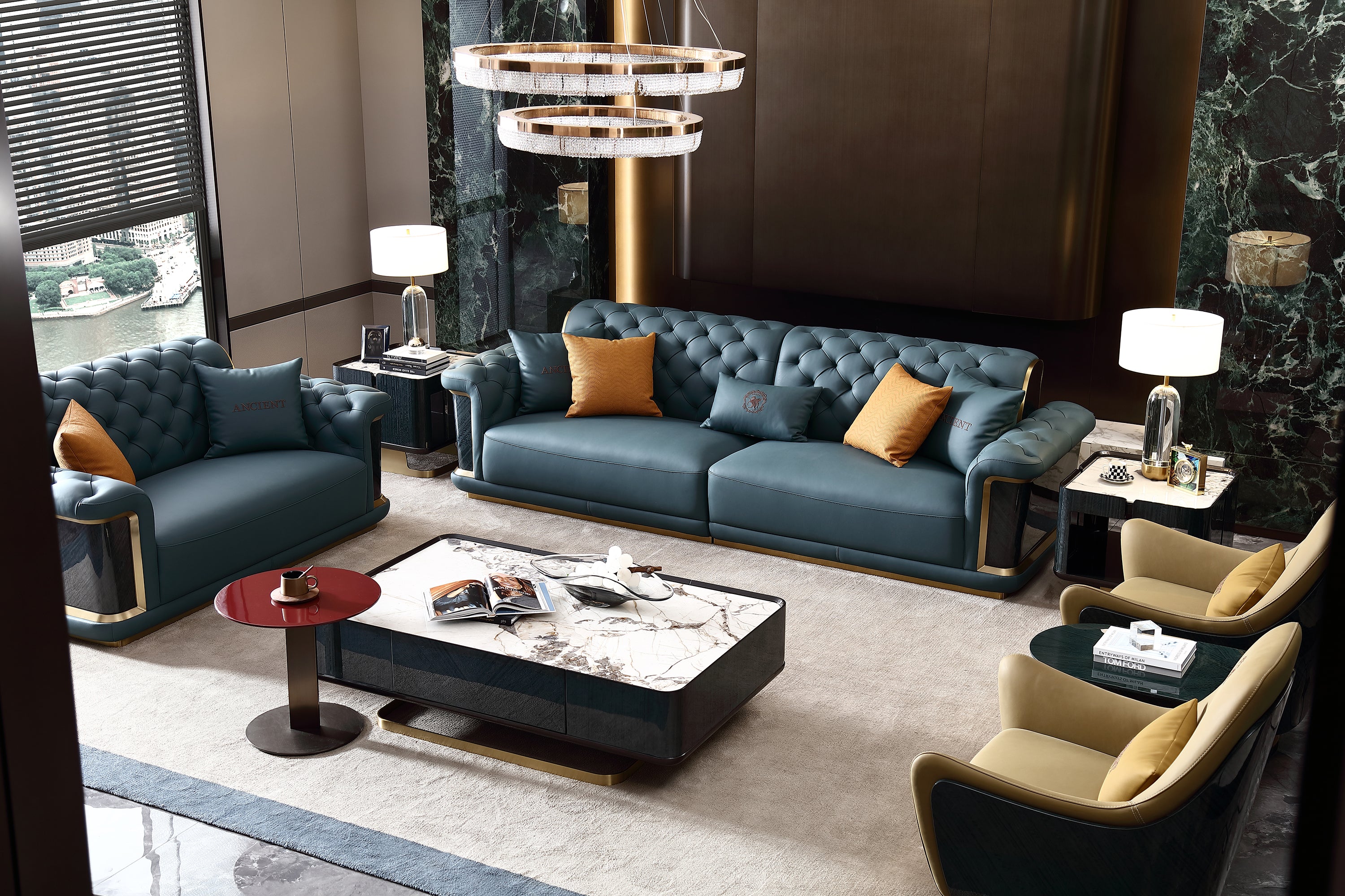 ADILIVE Tufted Straight Sofa
