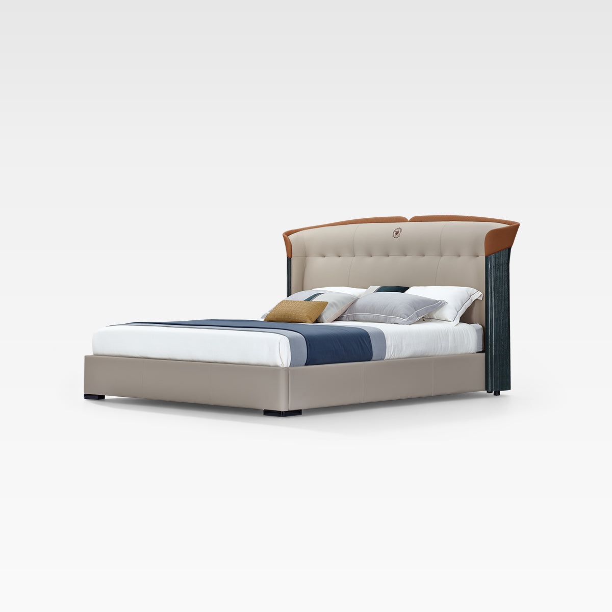 ADILIVE Leather Upholstered Bed