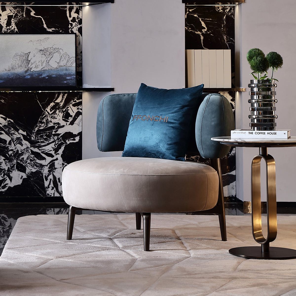 FFONCHI Nubuck Leather Armchair