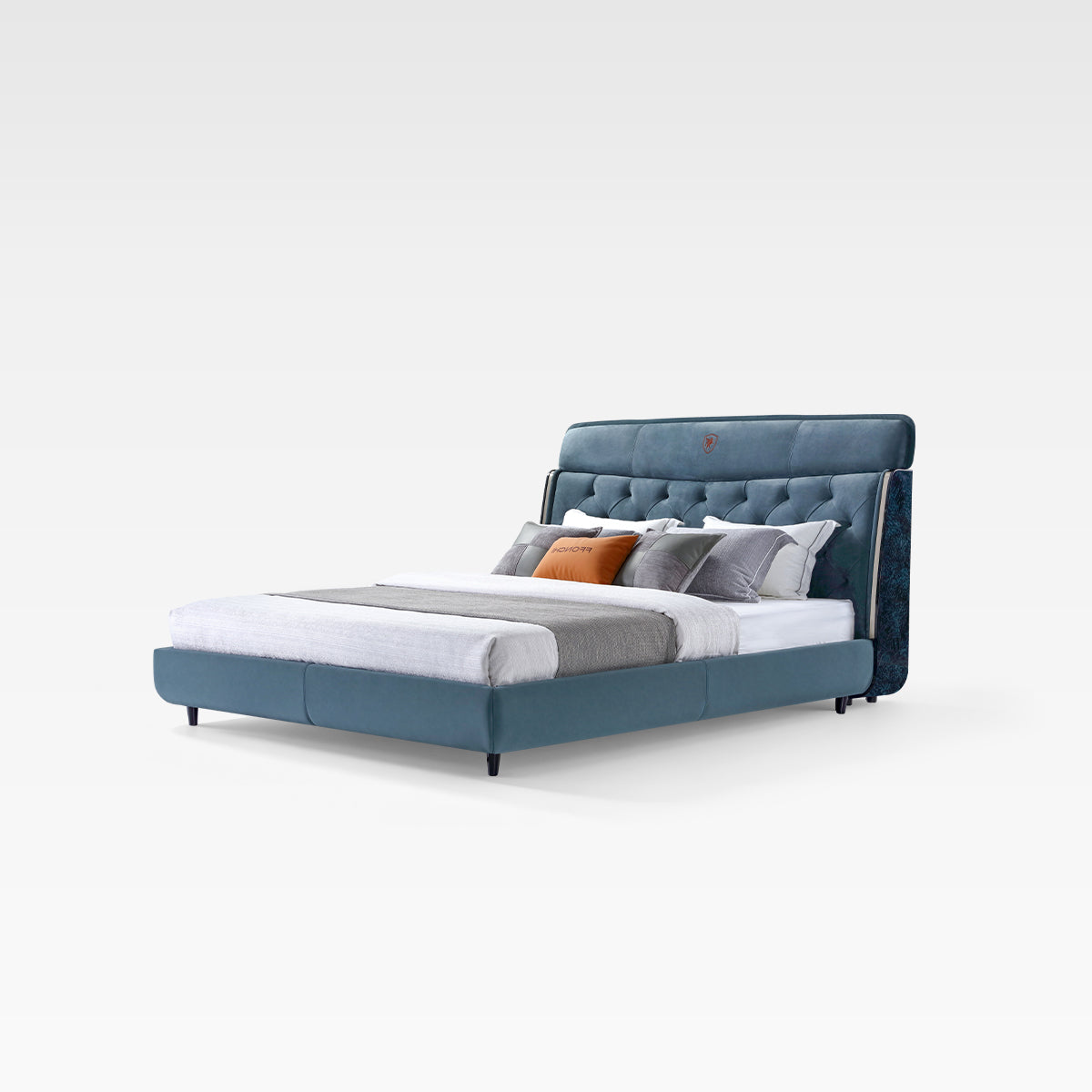 FFONCHI Tufted Nubuck Upholstered Bed