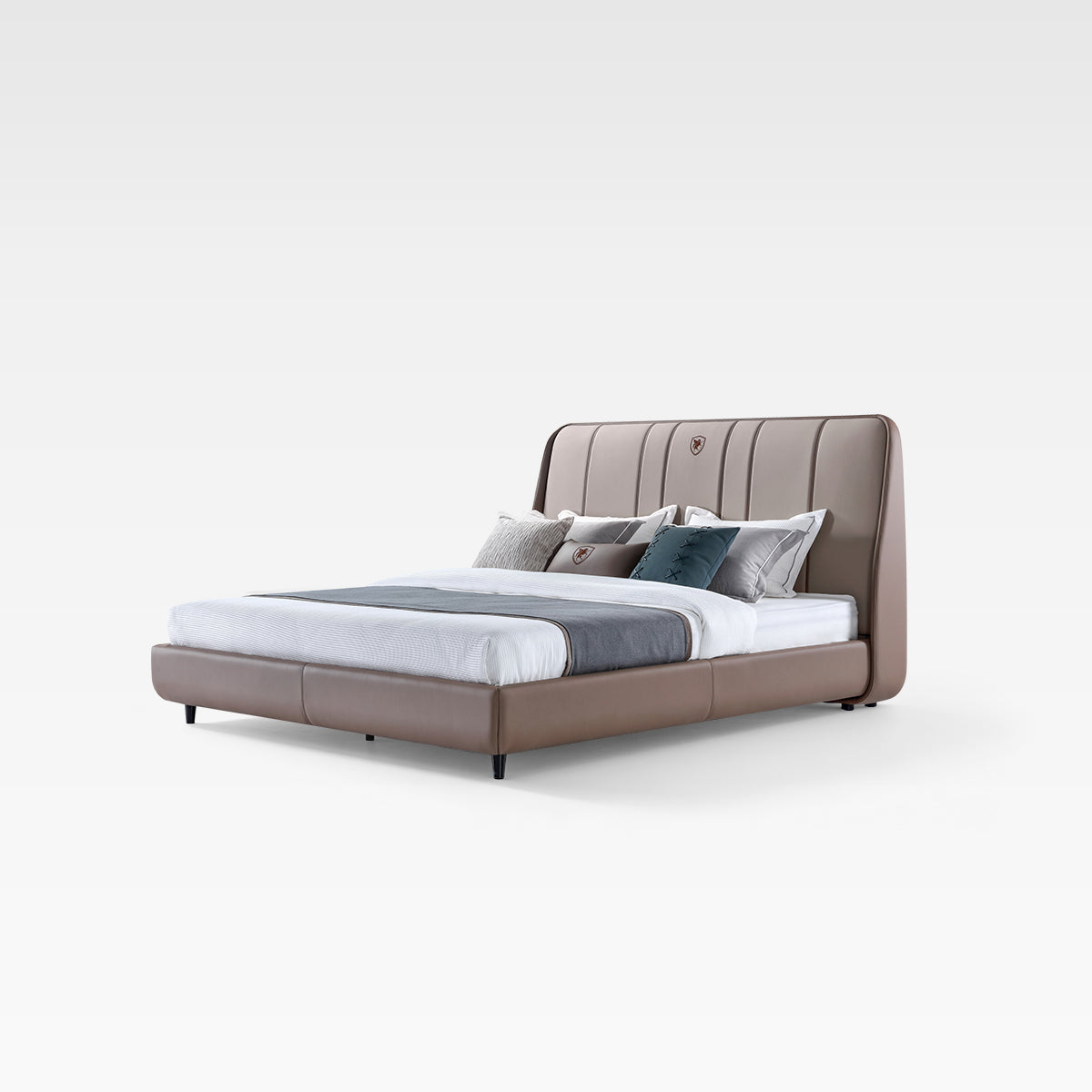 FFONCHI Leather Upholstered Bed