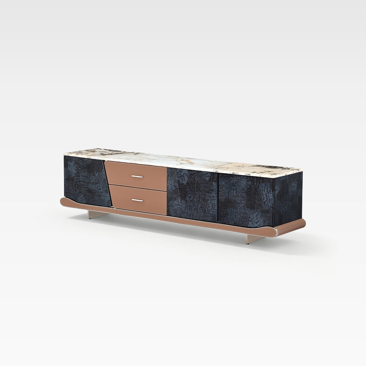 FFONCHI Natural Stone Top Media Console