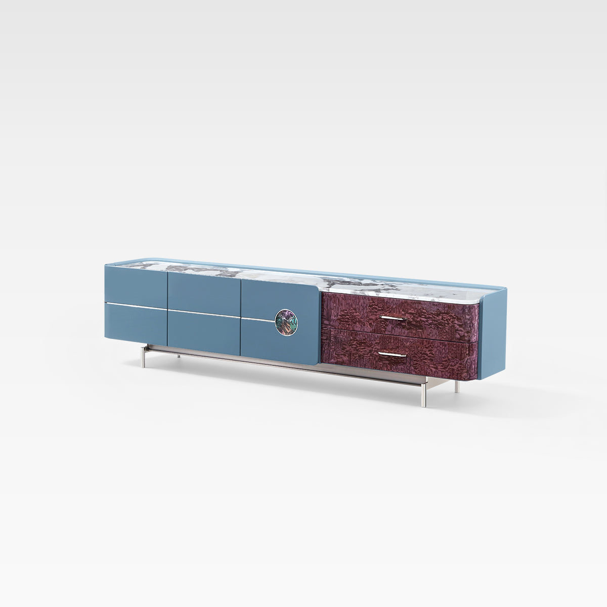 FFONCHI Marble Top Media Console