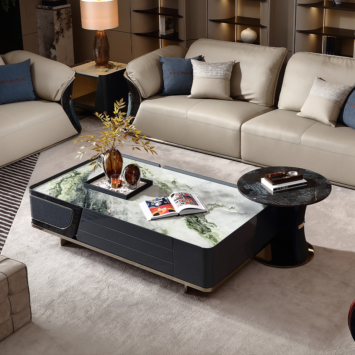 FFONCHI Marble Top Coffee Table