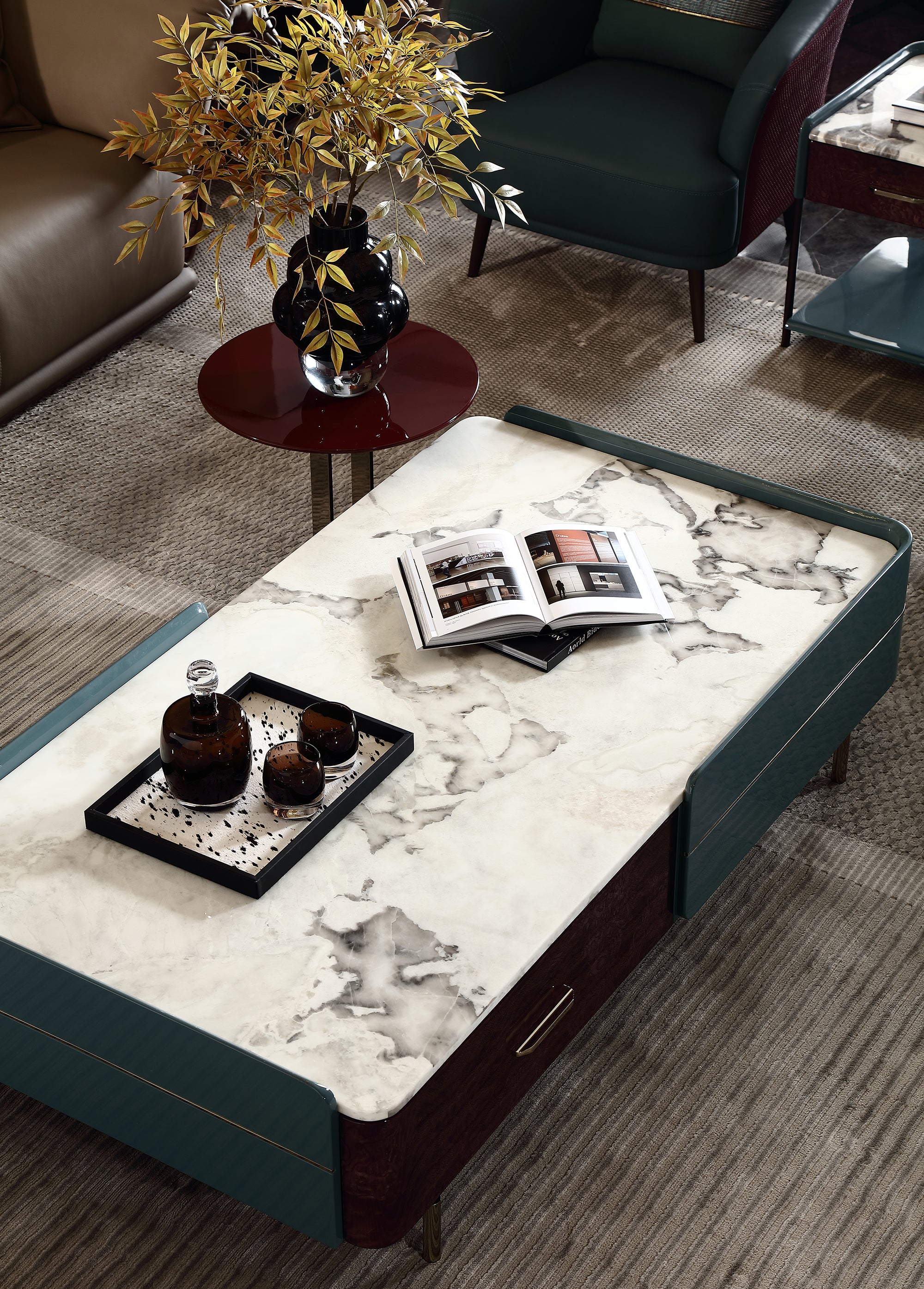 FFONCHI Marble Top Coffee Table