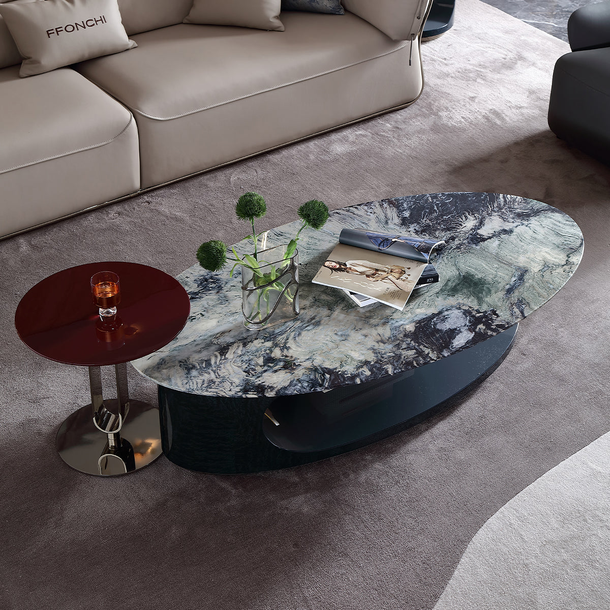 FFONCHI Marble Top Coffee Table