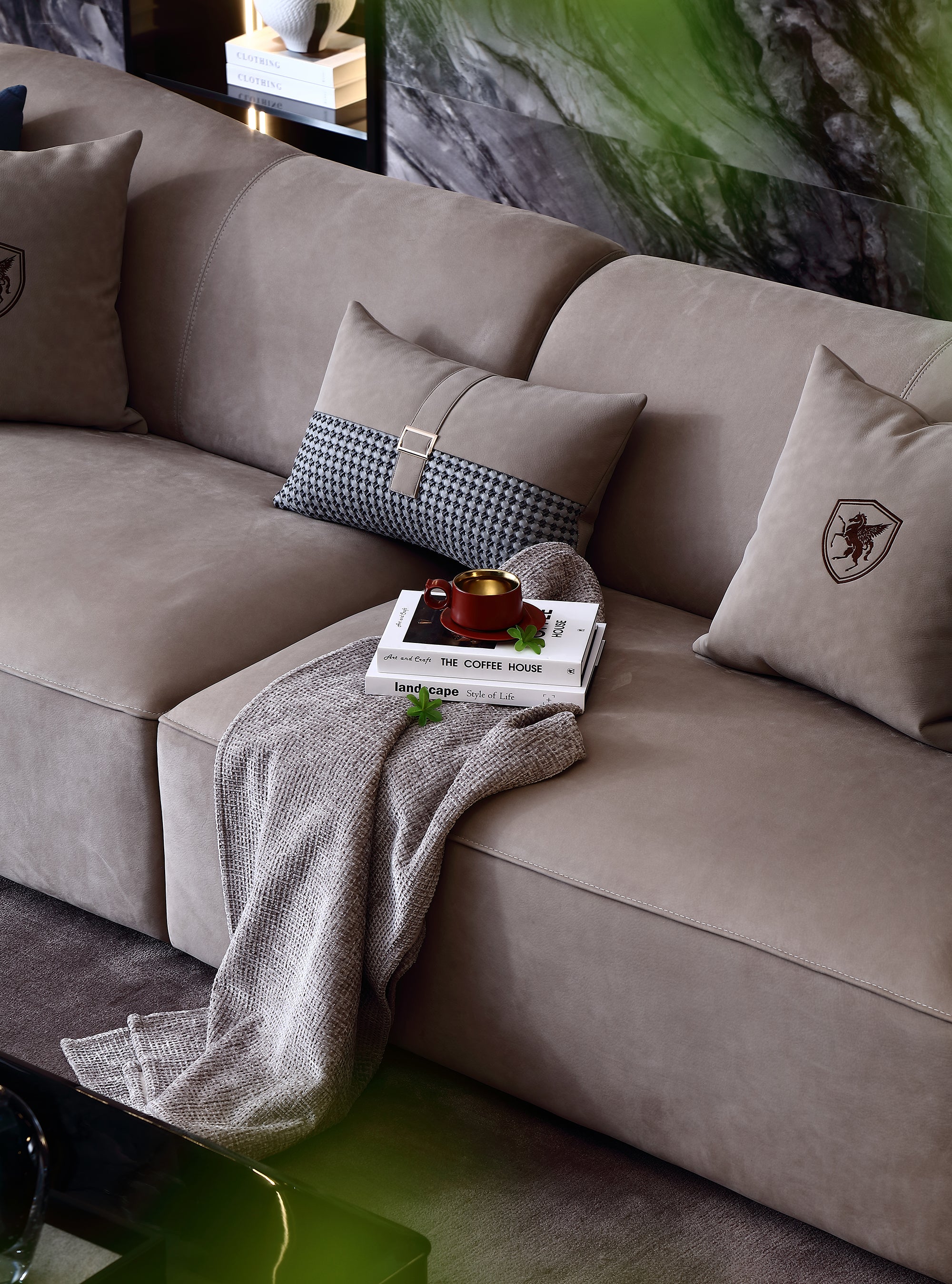 FFONCHI Woven-Back Nubuck Sofa