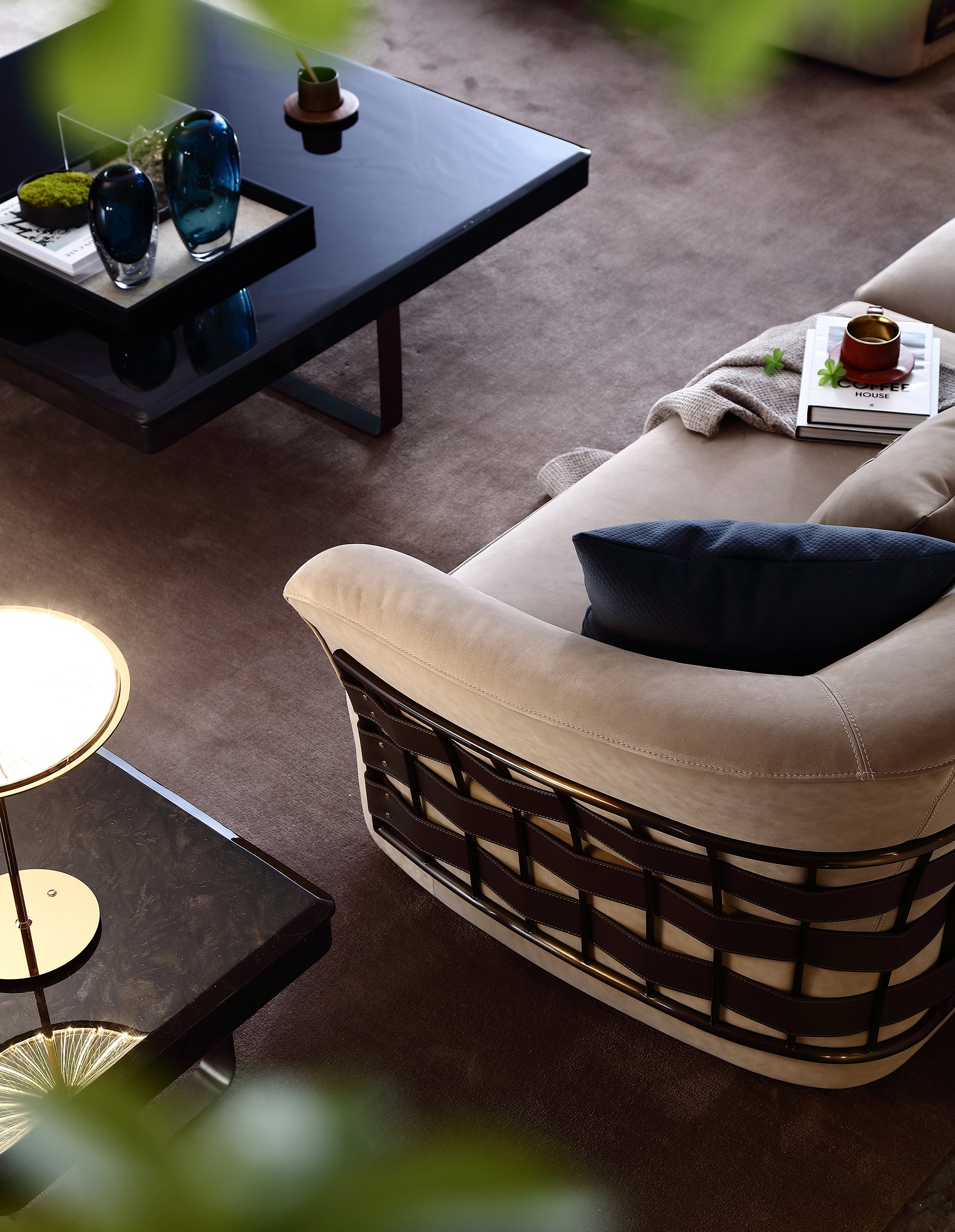 FFONCHI Woven-Back Nubuck Sofa