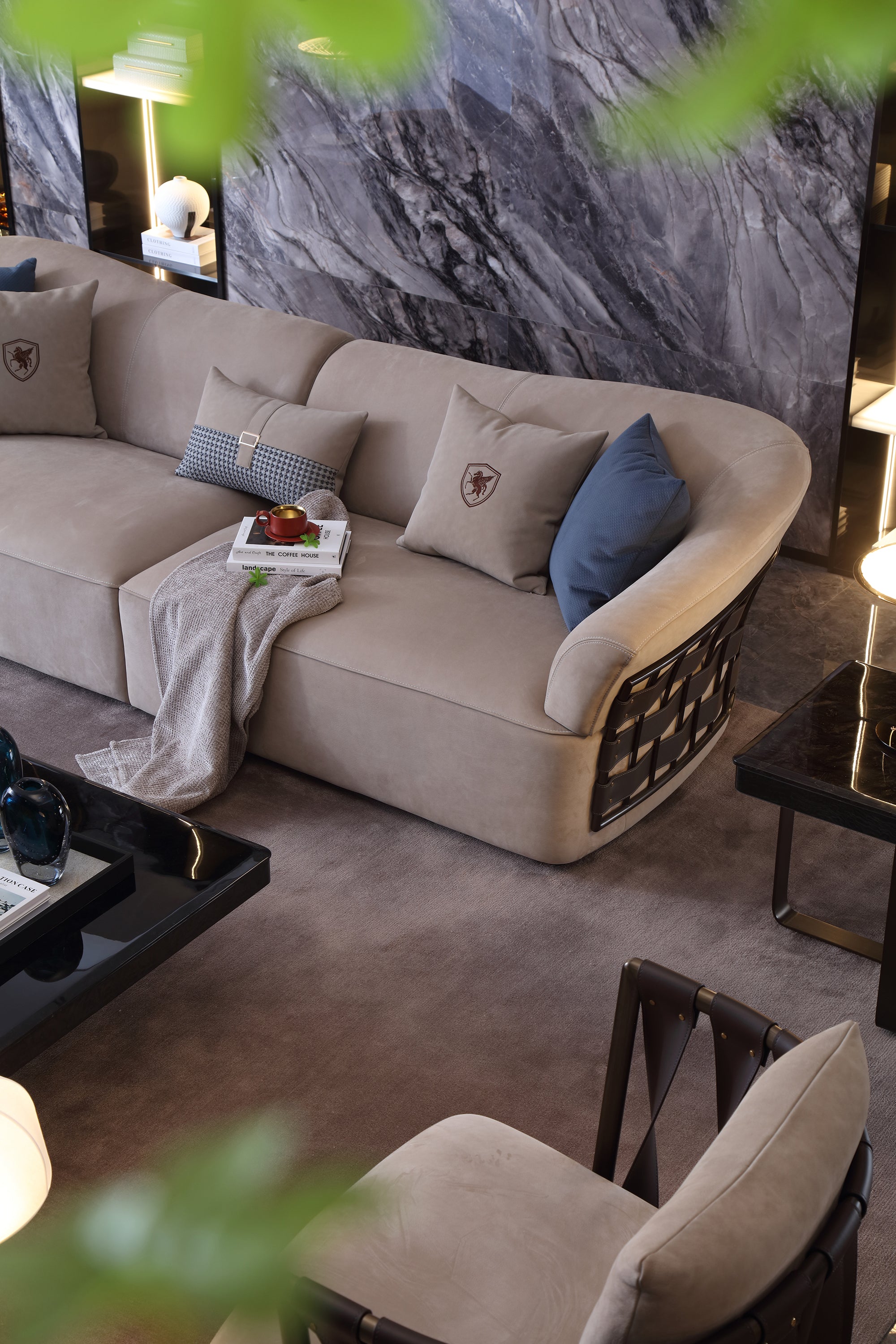 FFONCHI Woven-Back Nubuck Sofa