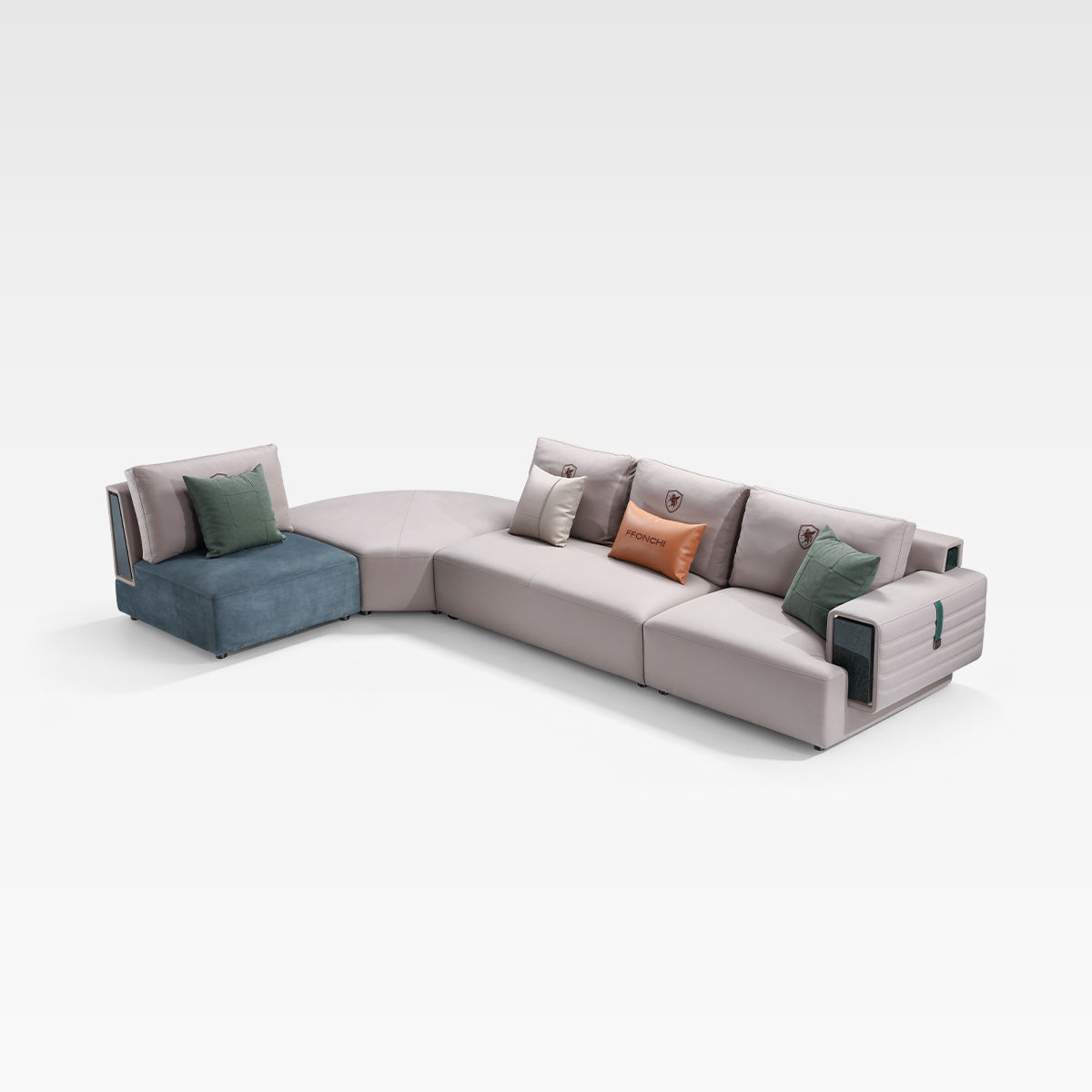 FFONCHI L-Shaped Curved Corner Modular Sofa