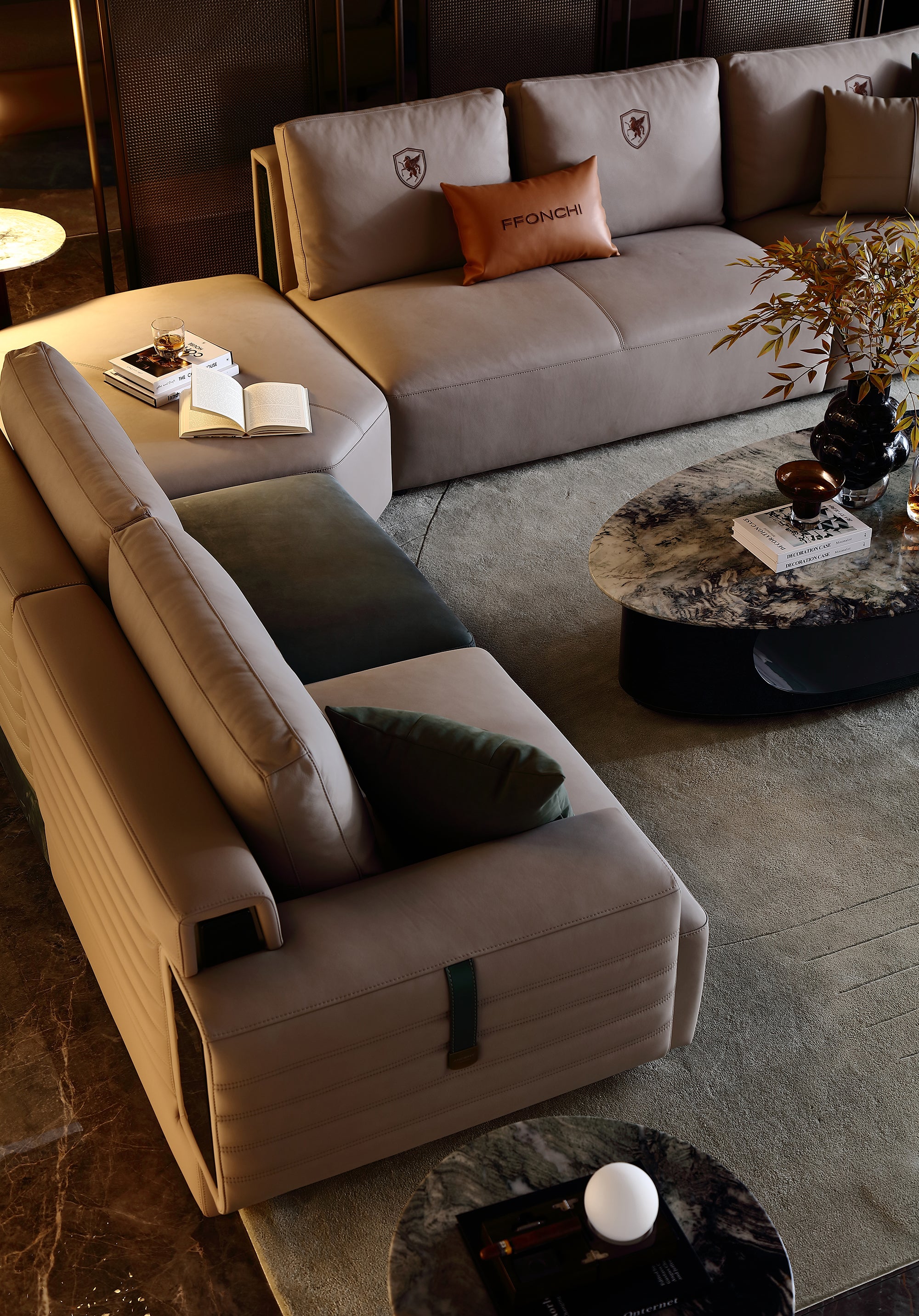 FFONCHI L-Shaped Curved Corner Modular Sofa