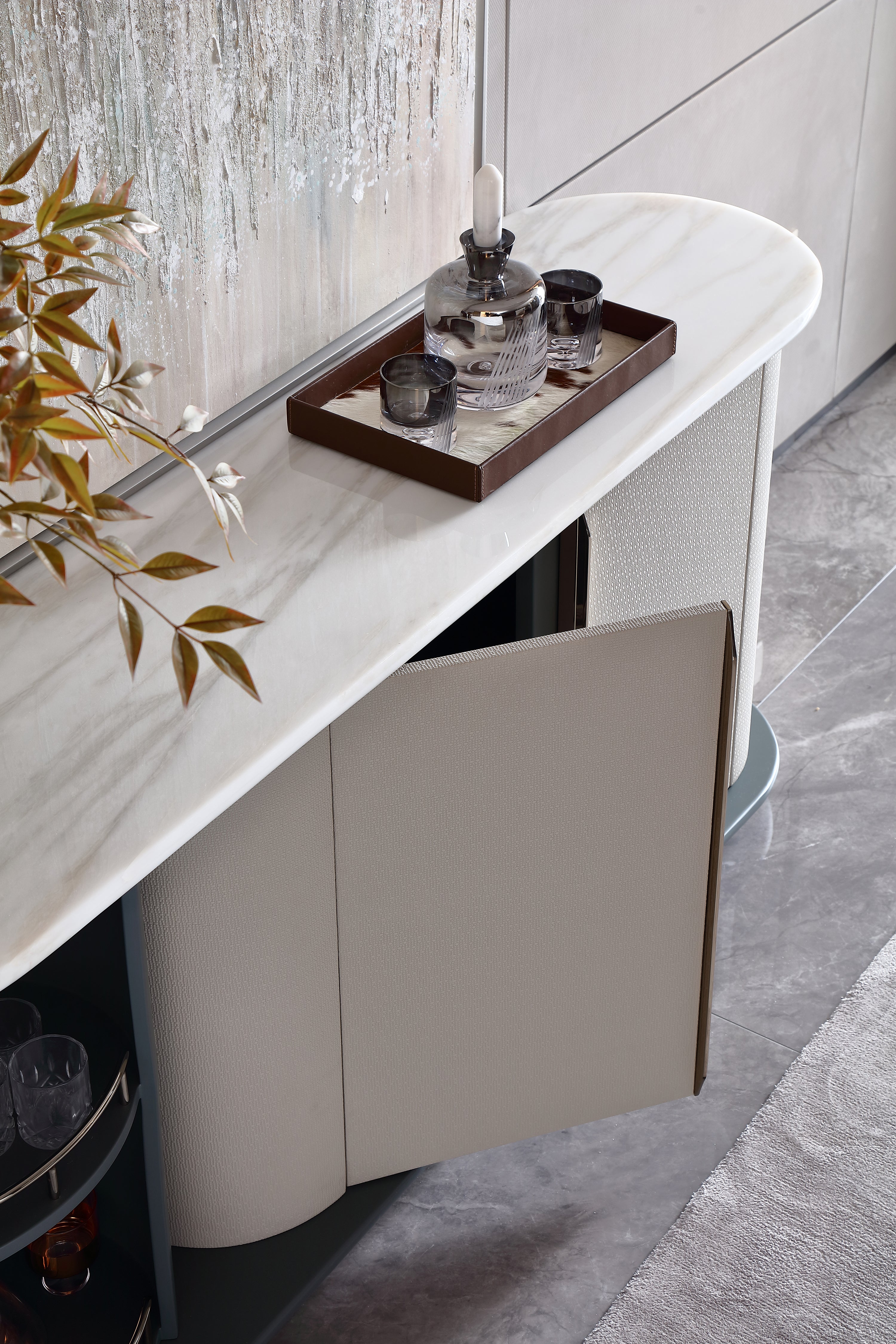 HOTTOP Marble Top Sideboard