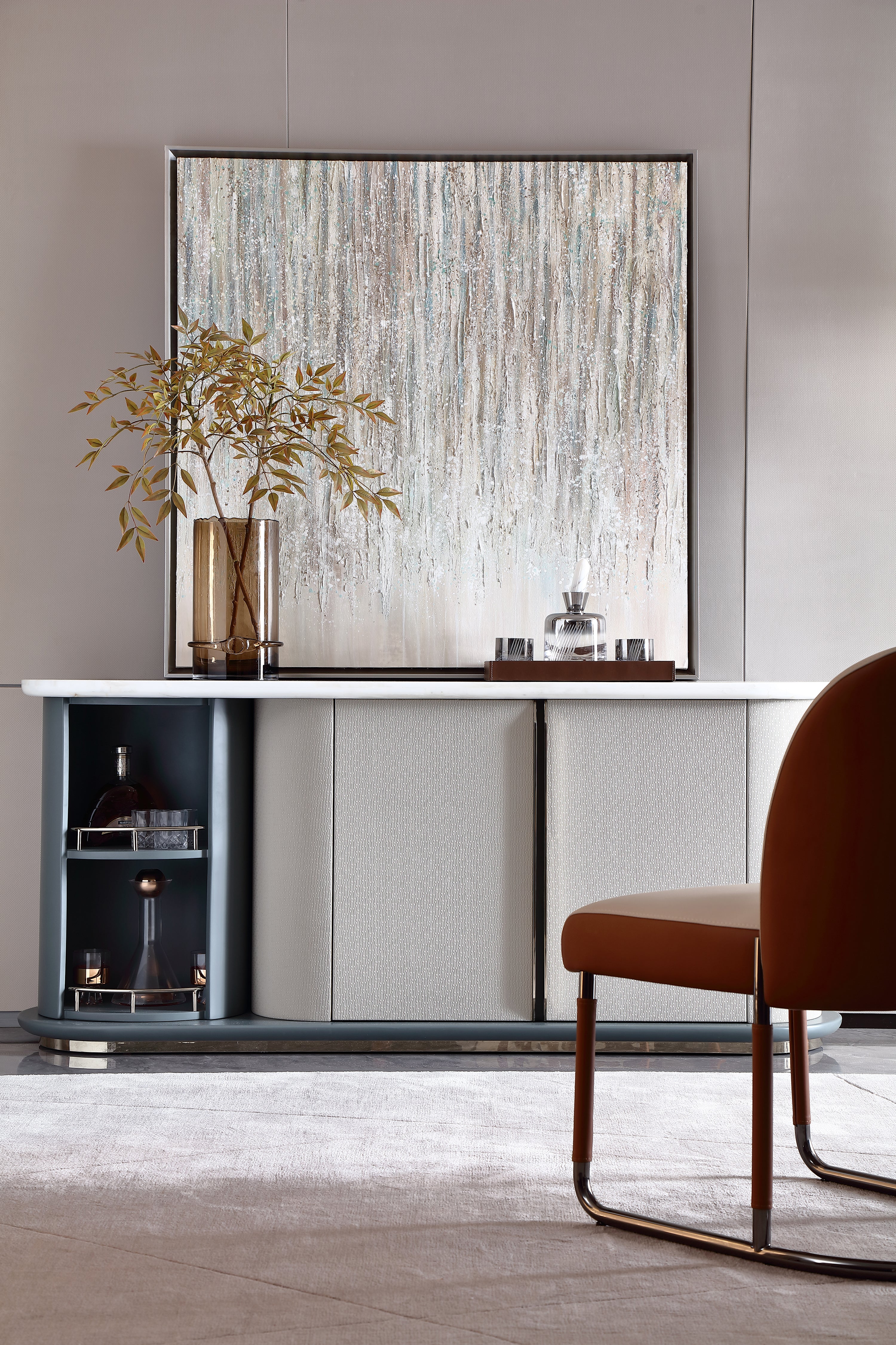 HOTTOP Marble Top Sideboard