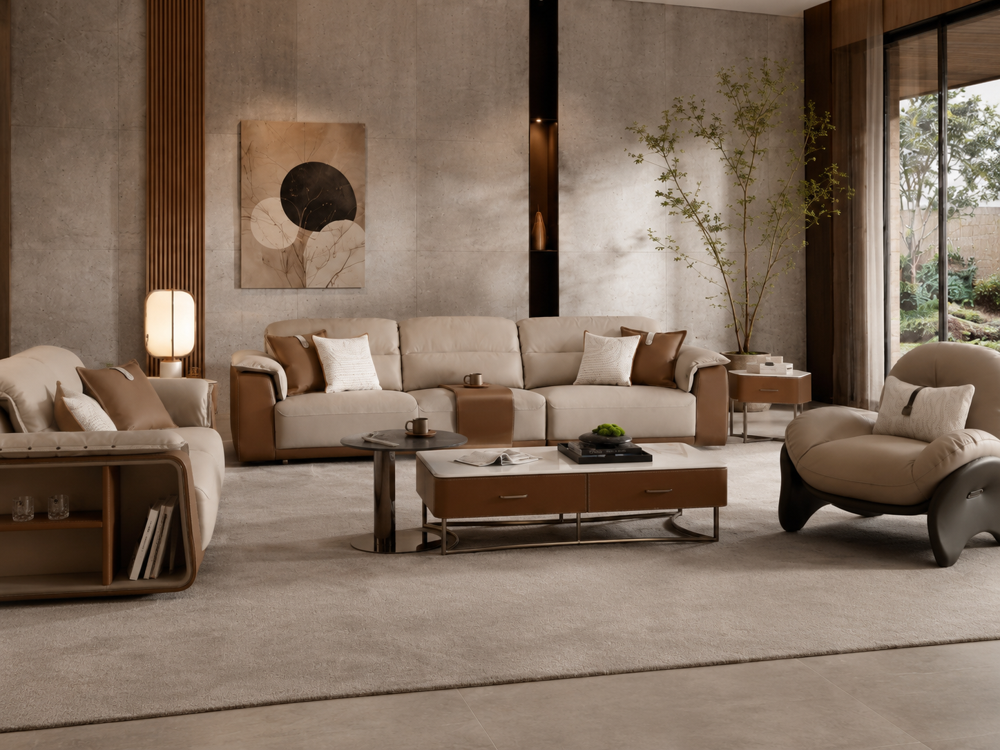 HOTTOP Marble Top Coffee Table