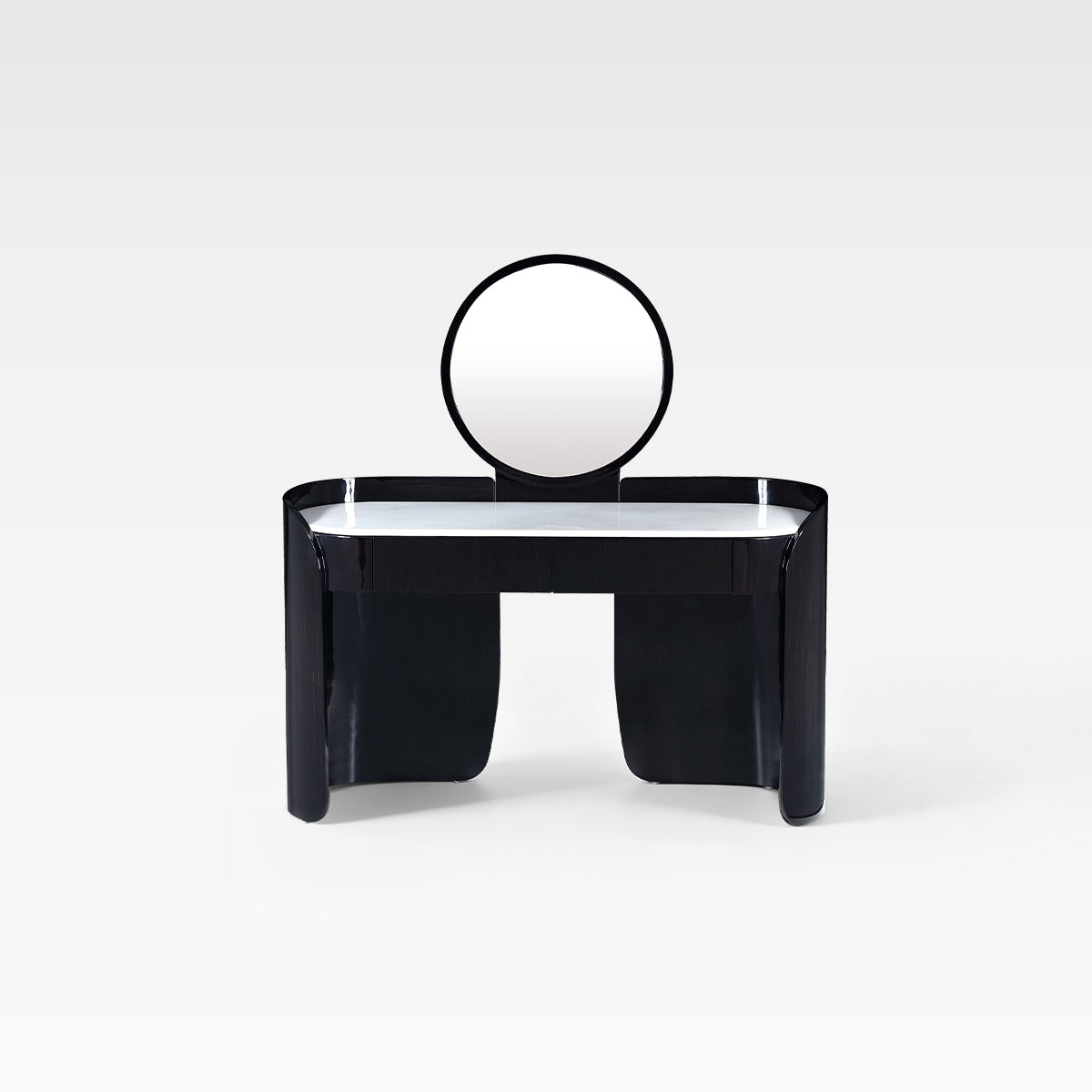 EBONY Vanity Table with Round Mirror