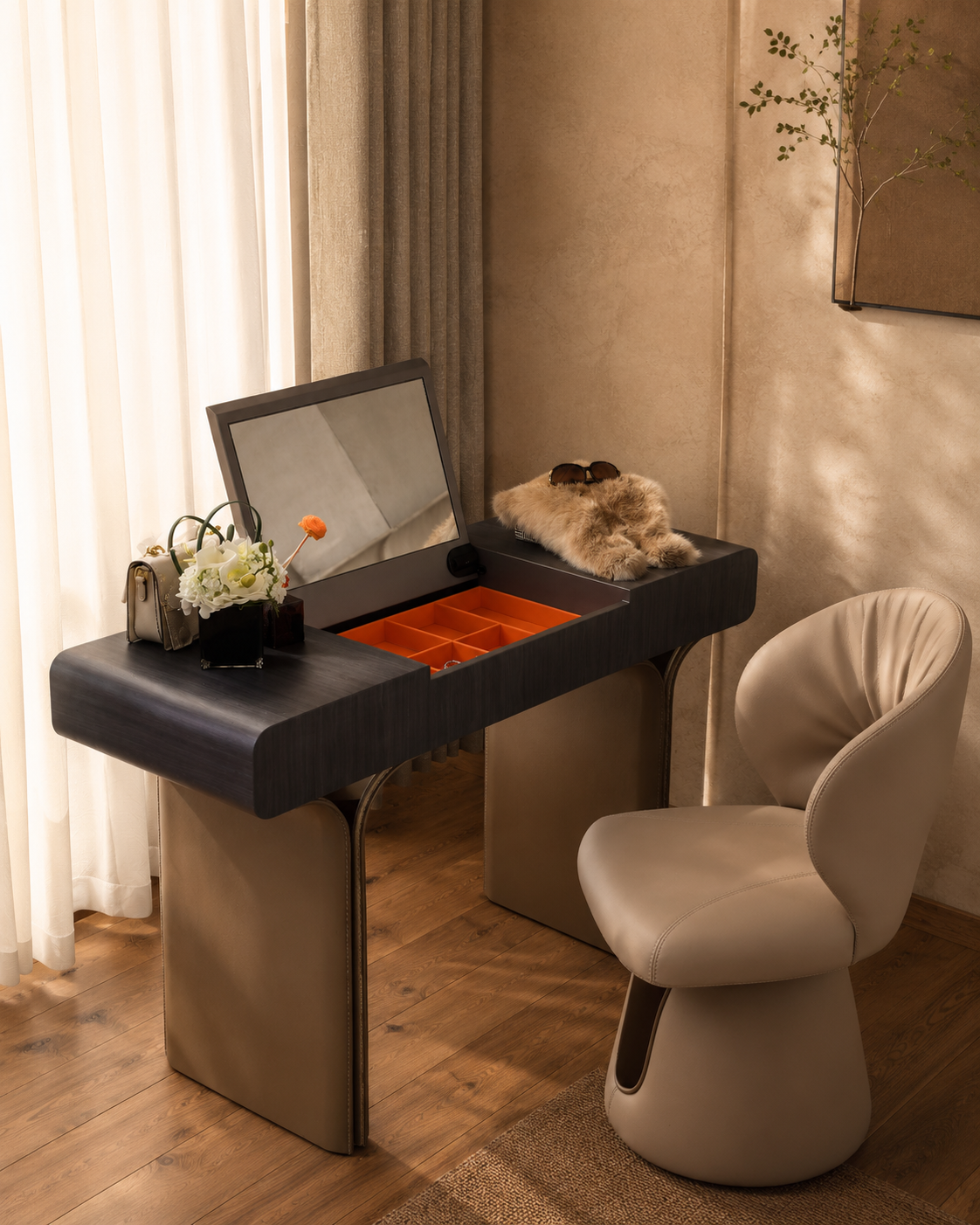 HOTTOP Flip-Top Vanity Table
