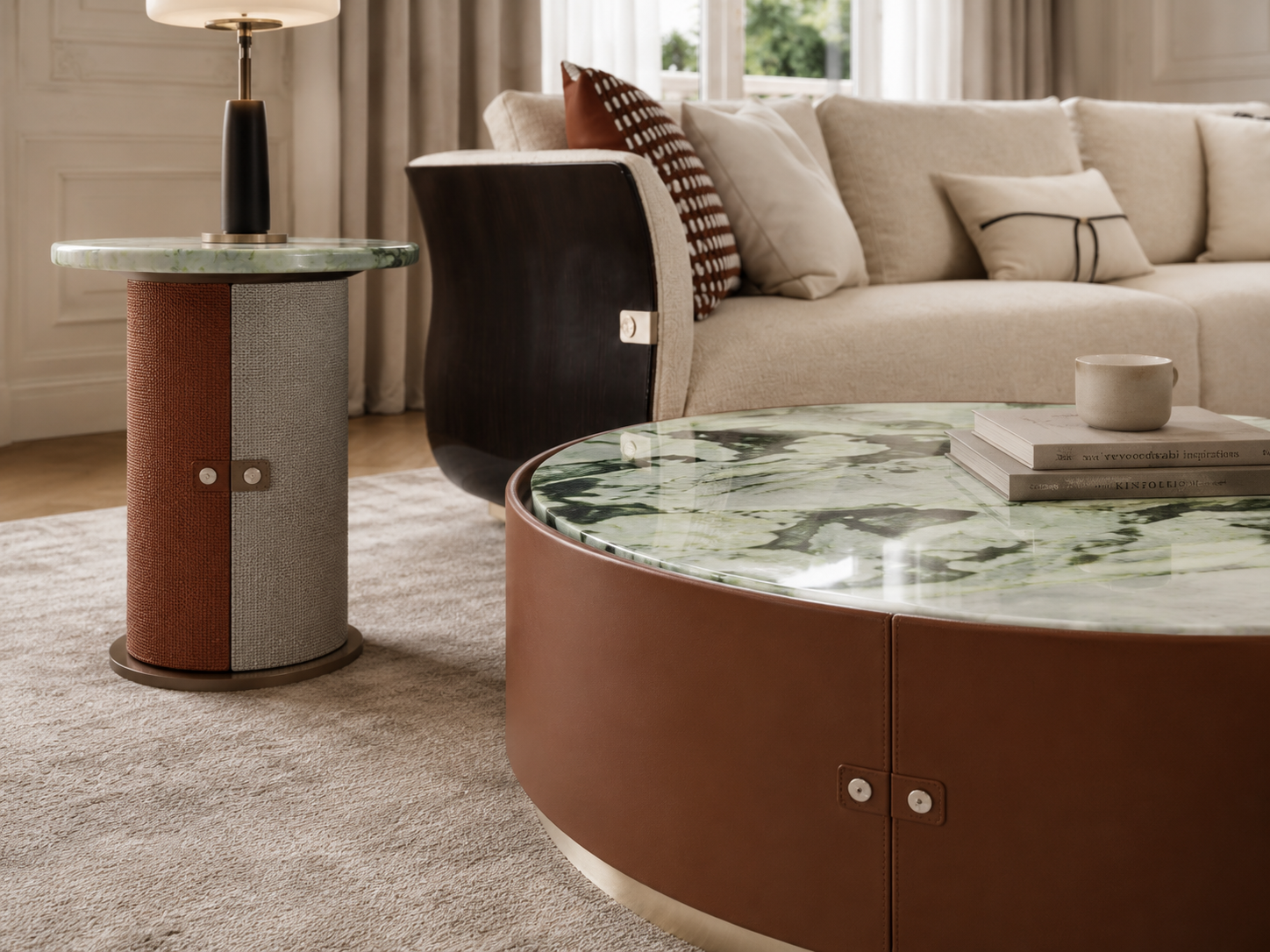 HOTTOP Marble Top Side Table