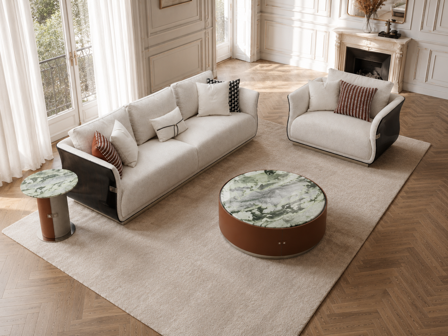 HOTTOP Marble Top Side Table