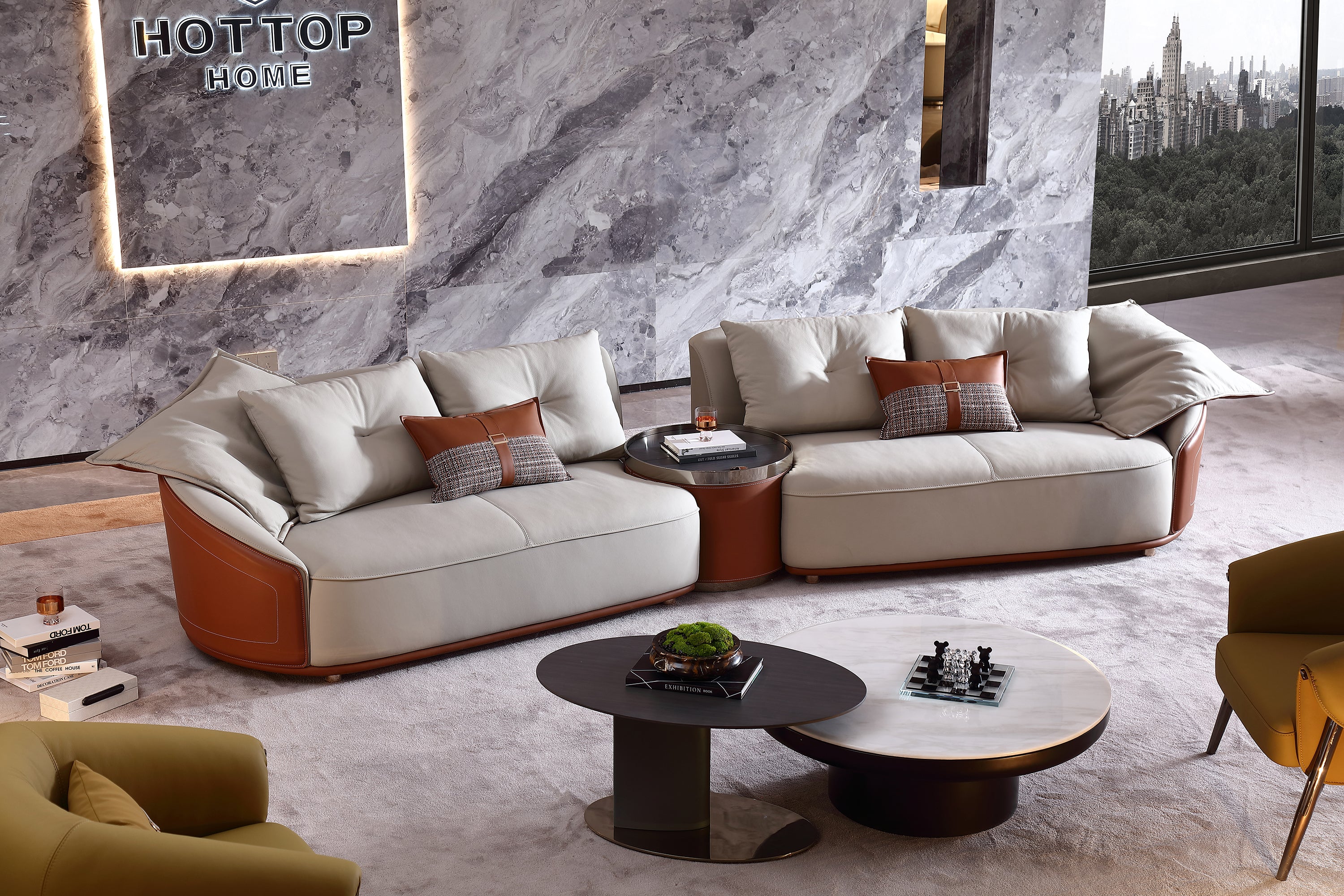 HOTTOP Curved Sectional with Cylindrical Console