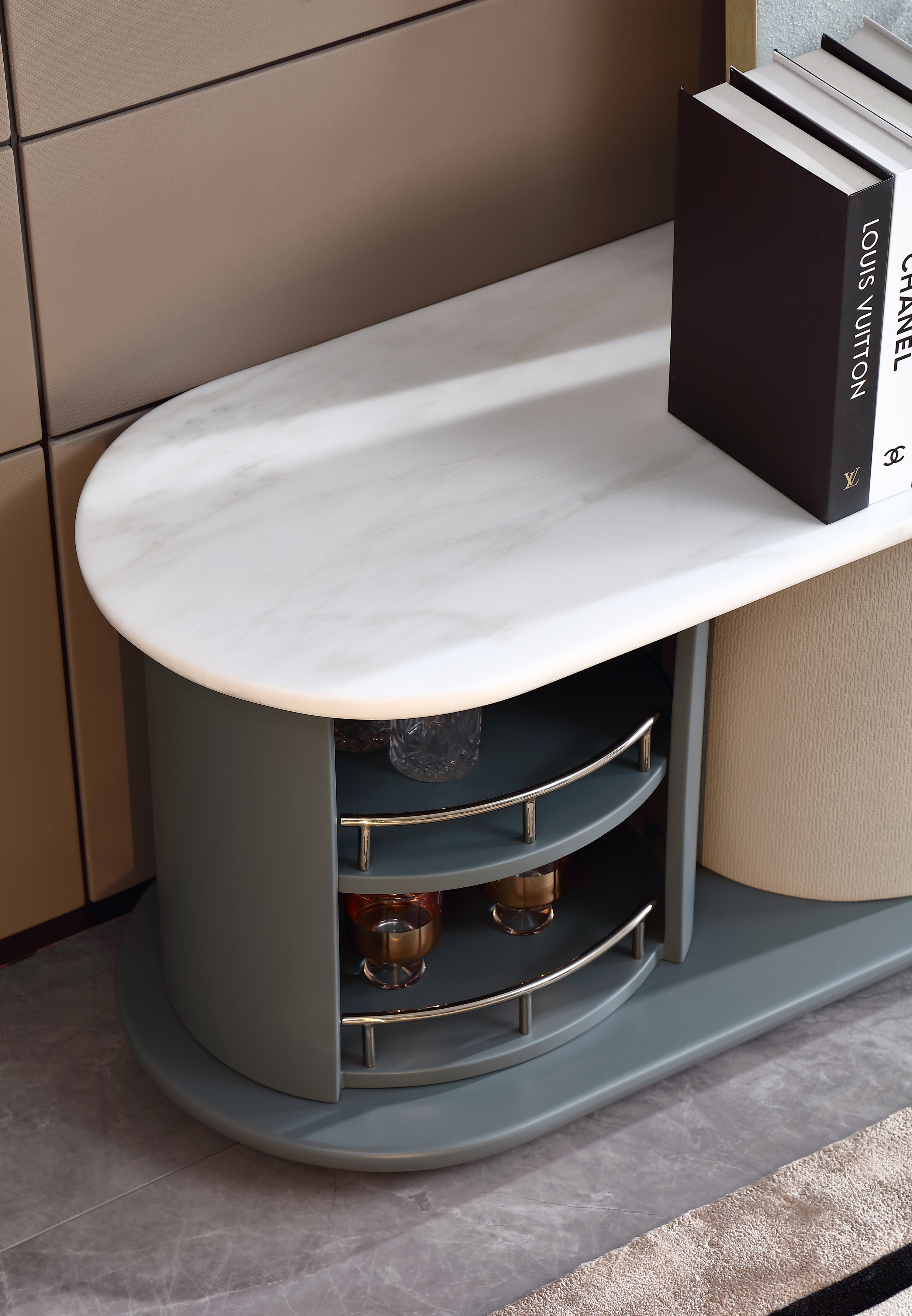 HOTTOP Marble Top Media Console