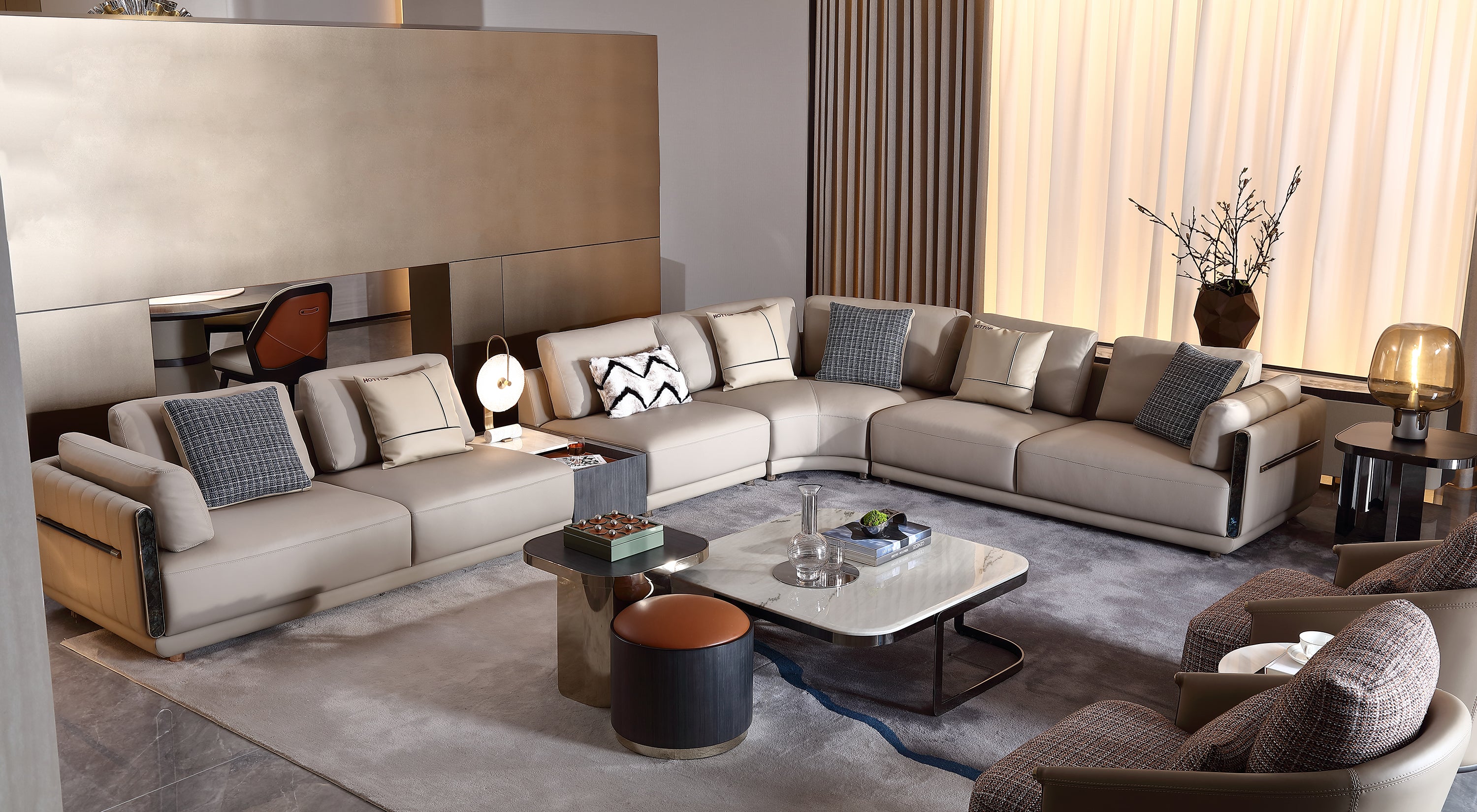 HOTTOP L-Shaped Corner Sectional Sofa