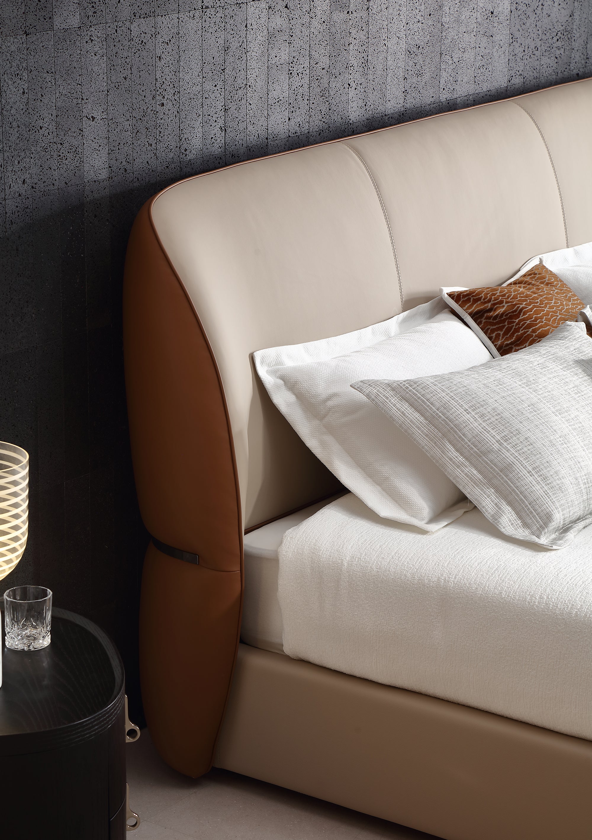 KALMIA Leather Upholstered Bed