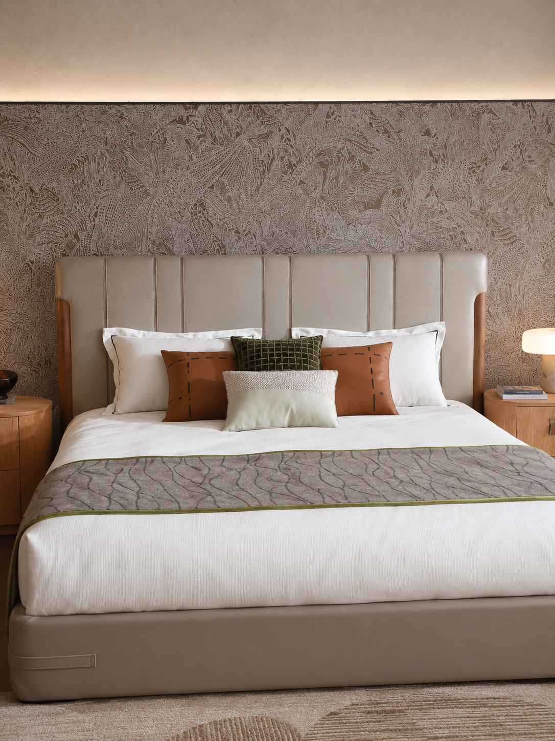 KALMIA Leather Upholstered Bed